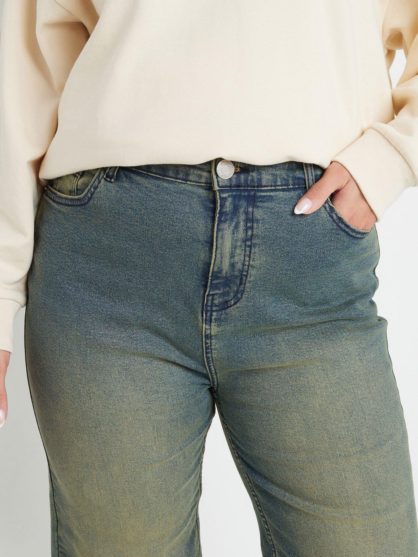 Image 4 of 4 of Yours Curve Wide Leg Jean - Blue