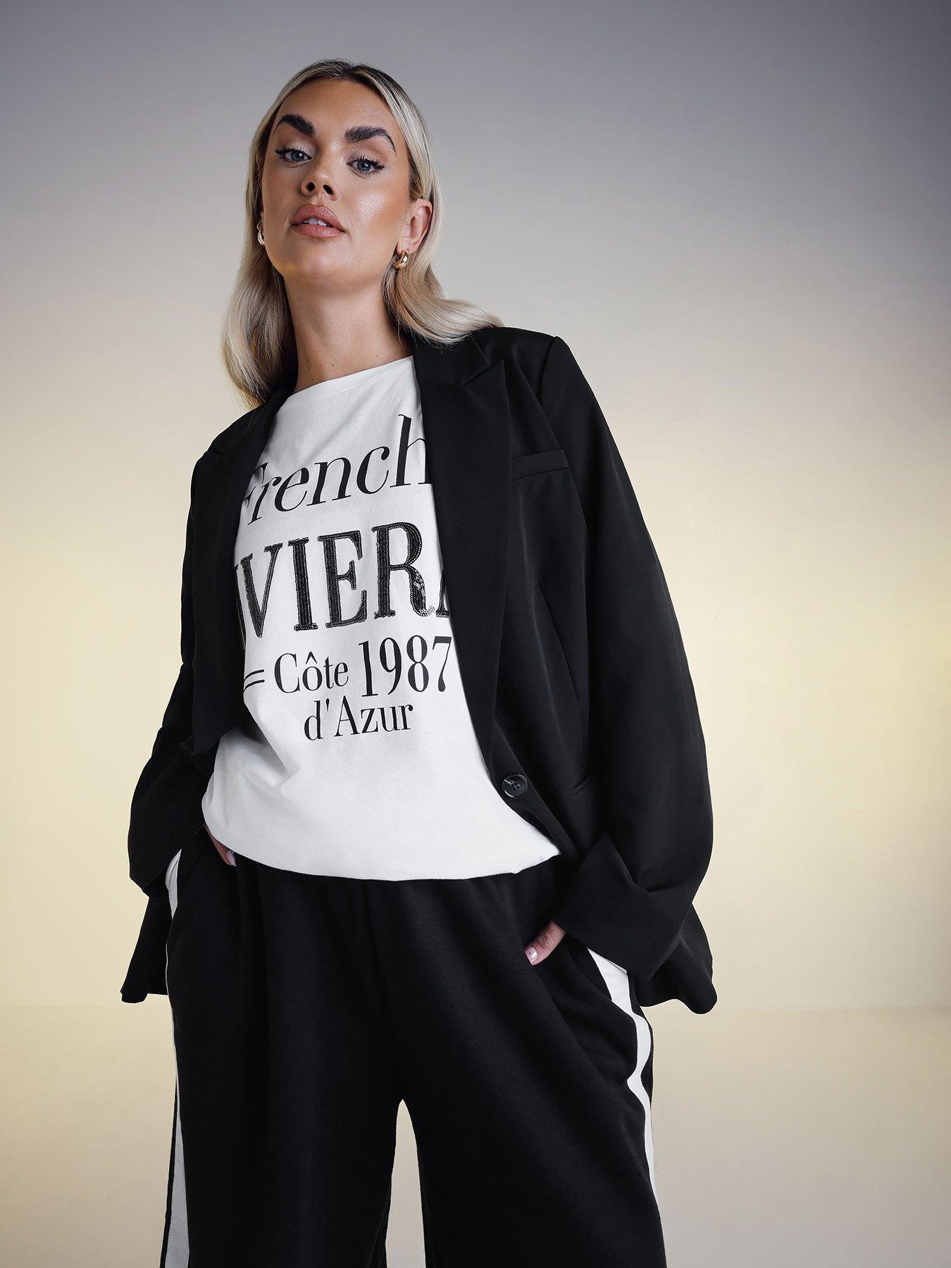 Image 1 of 6 of Yours Curve Tailored Blazer - Black
