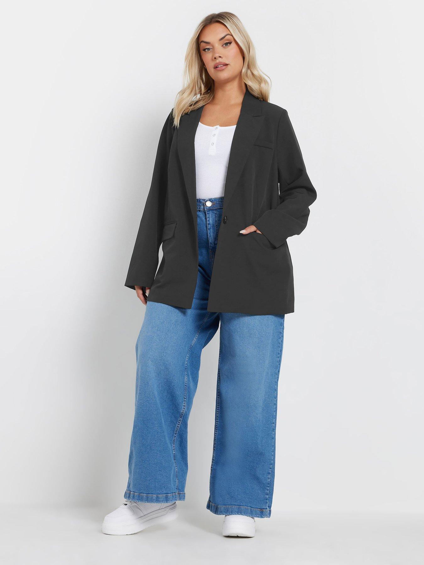 Image 3 of 6 of Yours Curve Tailored Blazer - Black