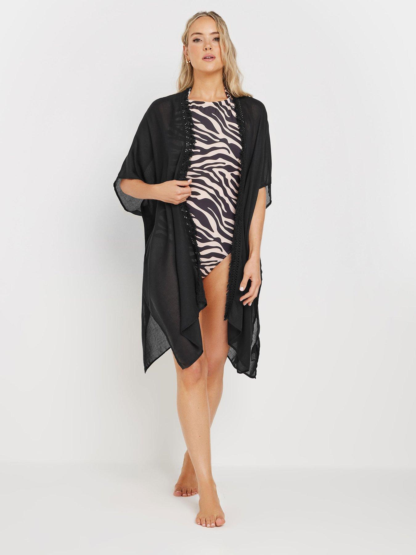 Image 3 of 4 of Long Tall Sally Tassel Trim Kaftan - Black