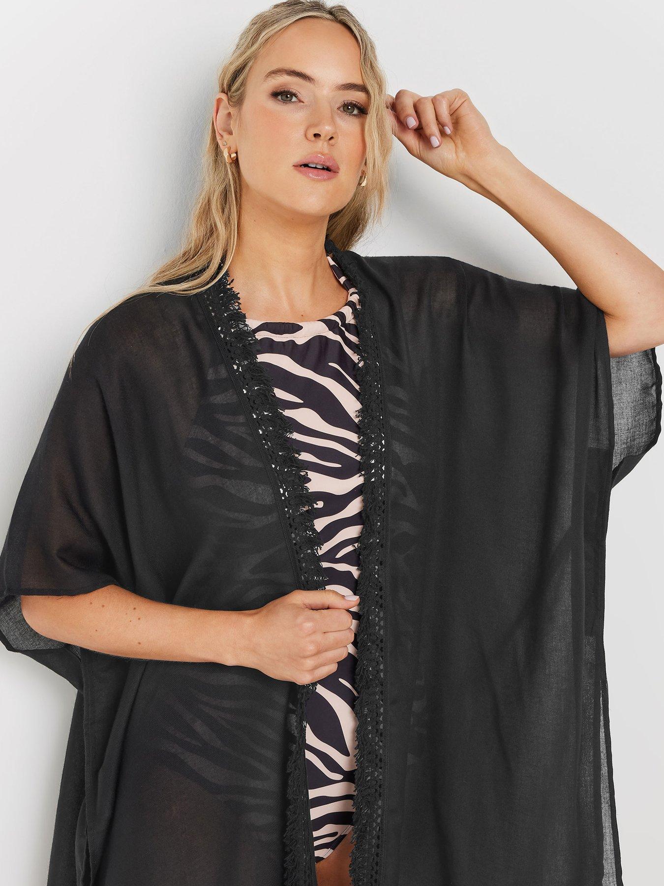 Image 4 of 4 of Long Tall Sally Tassel Trim Kaftan - Black
