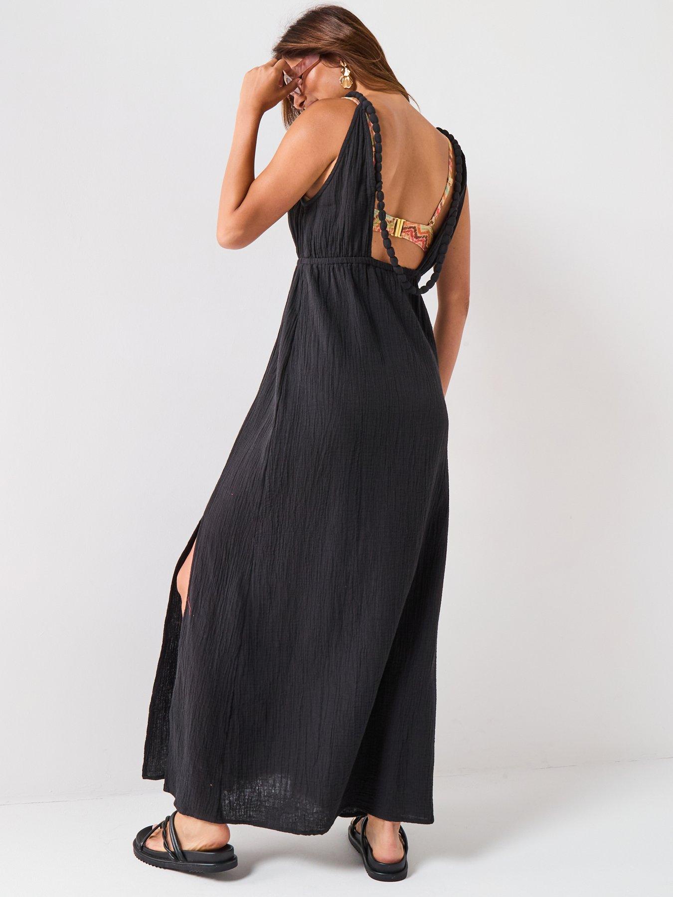 Image 2 of 6 of V by Very Bubble Strap Maxi Dress - Black
