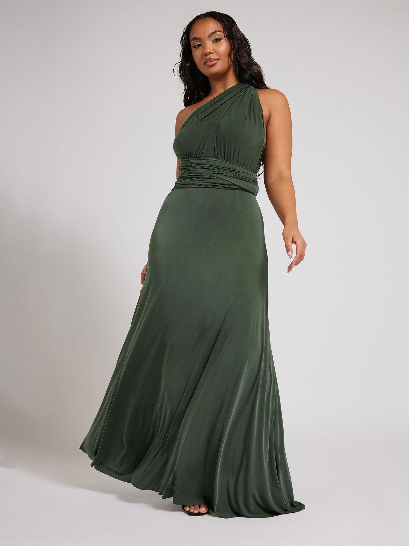 Yours Curve Multiway Maxi Dress Olive Green Very