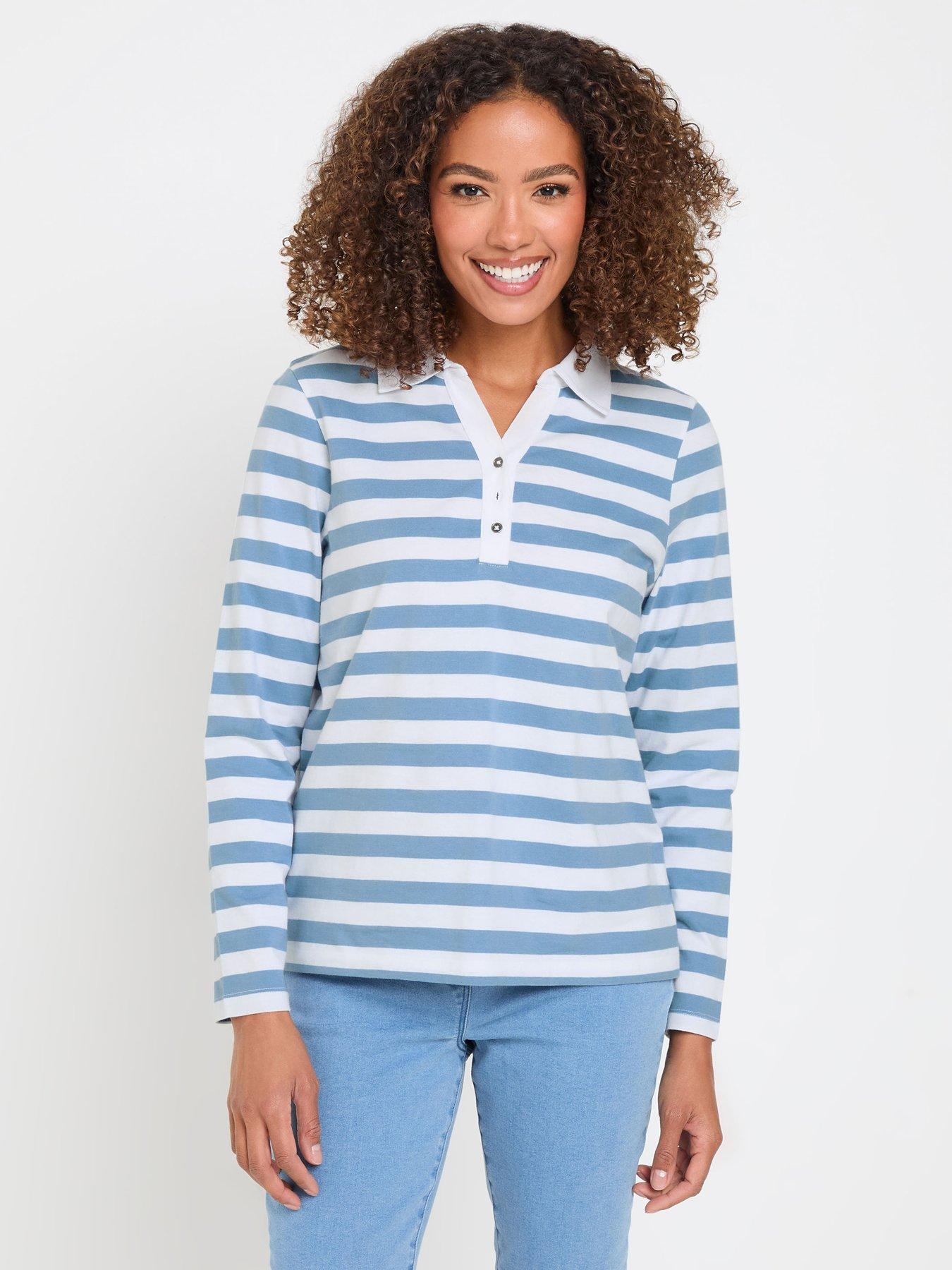 undefined Long Sleeve Polo Shirt - Blue