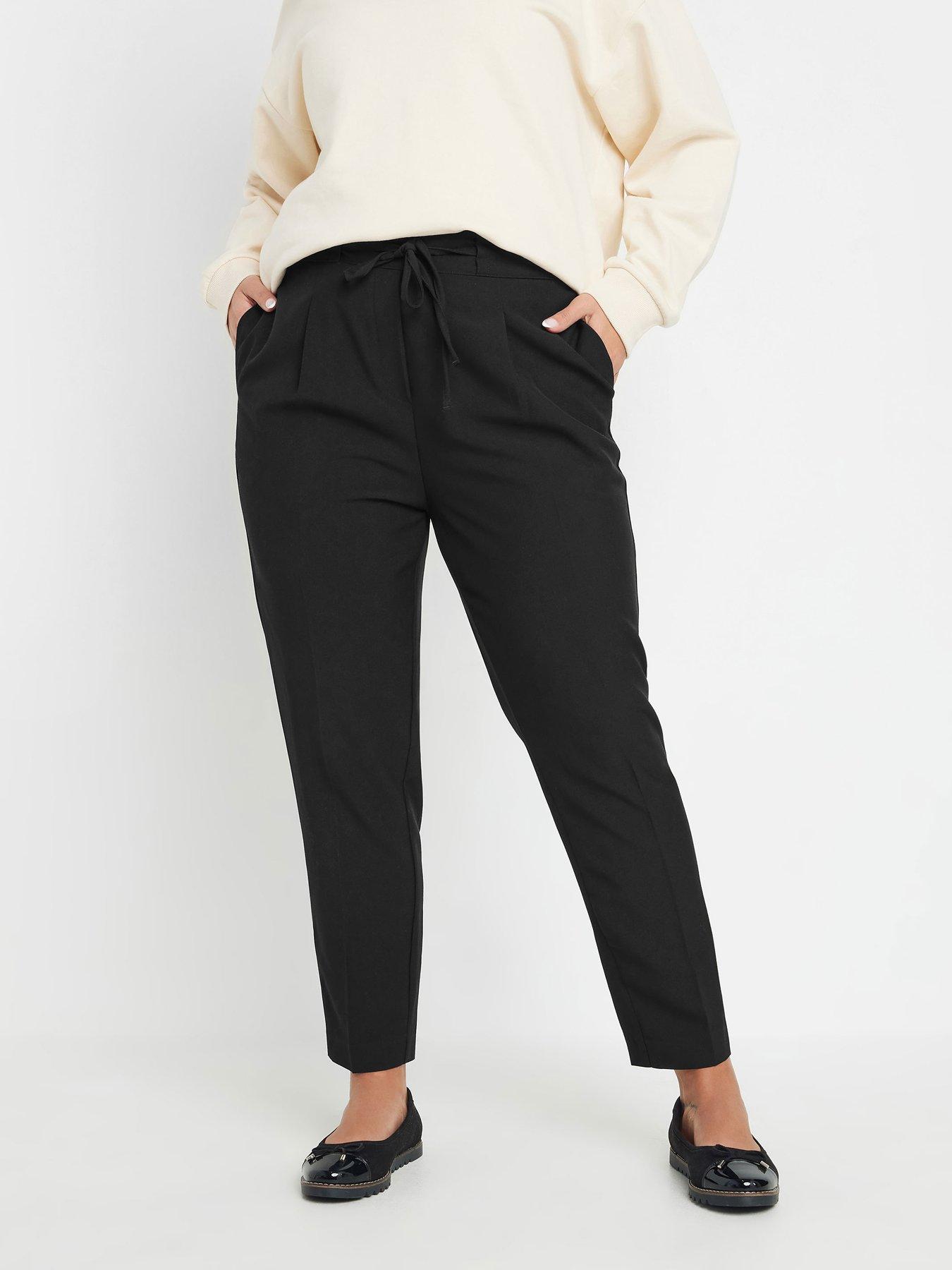 undefined Curve Tie Waist Straight Leg TrouserÂ