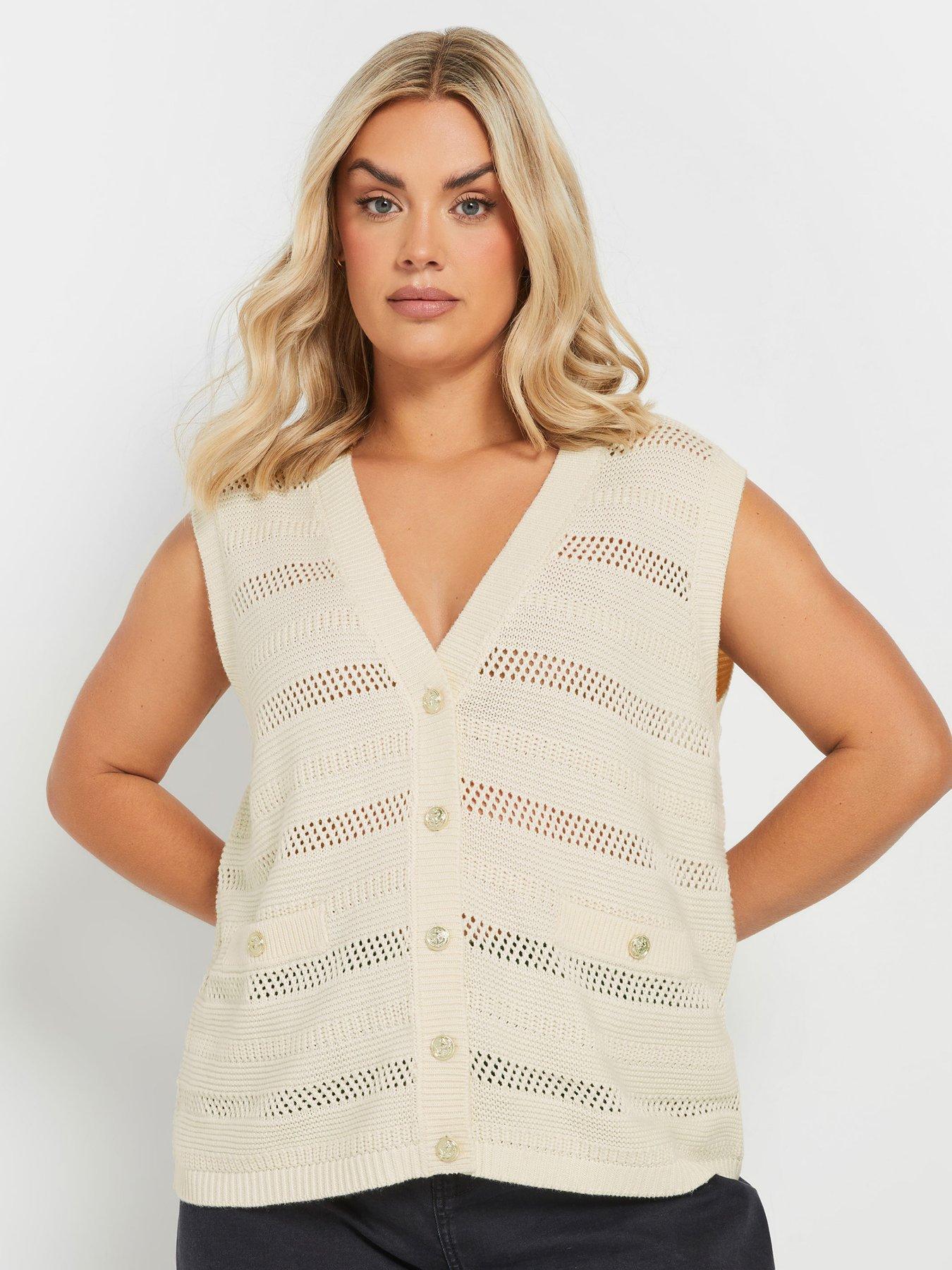 undefined Curve Button Through Waistcoat - Ivory