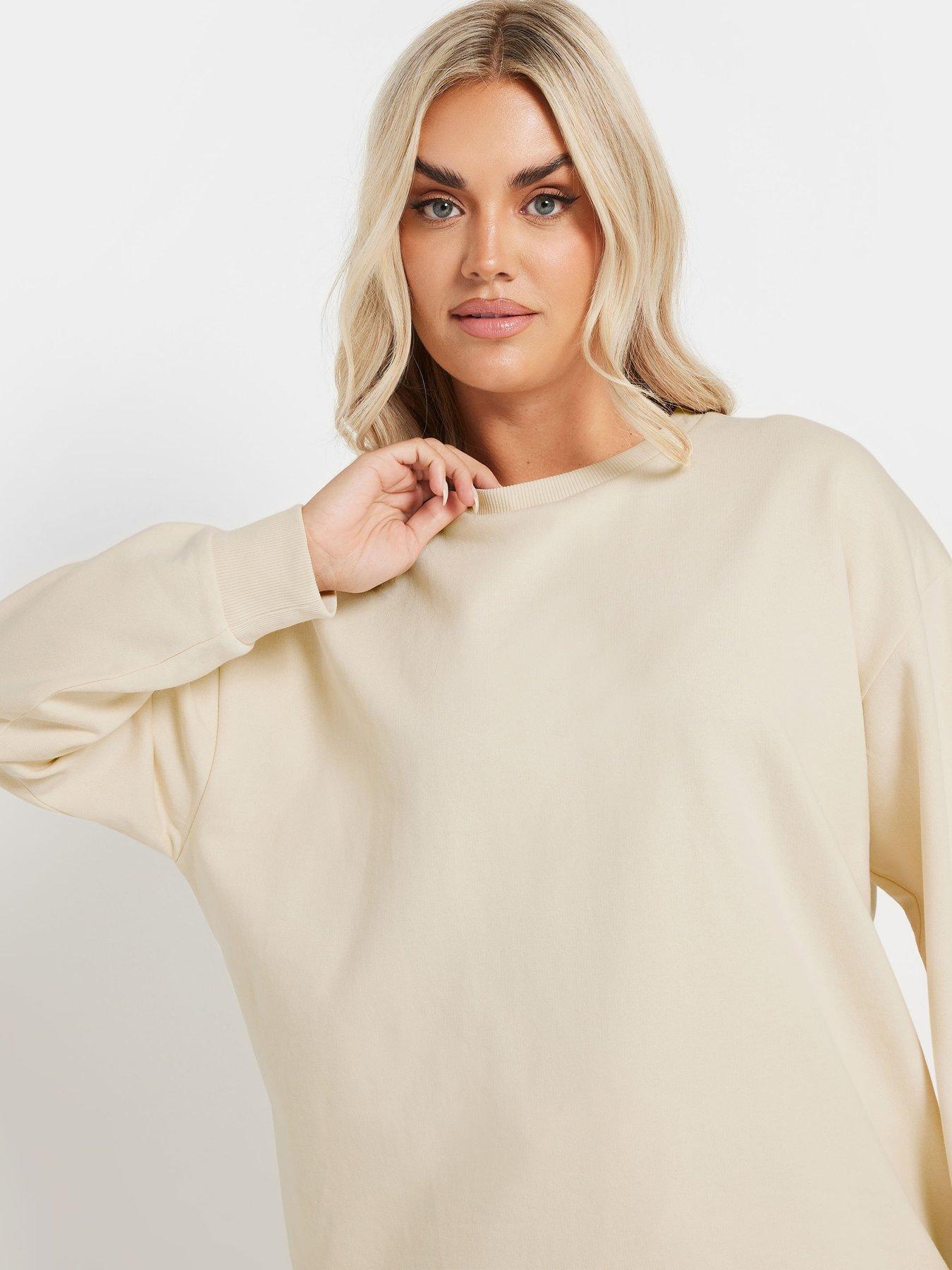 Image 4 of 5 of Yours Curve Crew Sweatshirt - Ivory