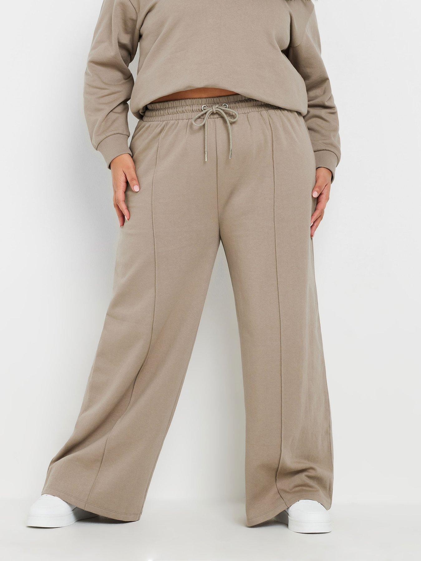 undefined Curve Wide Leg Jogger - Brown