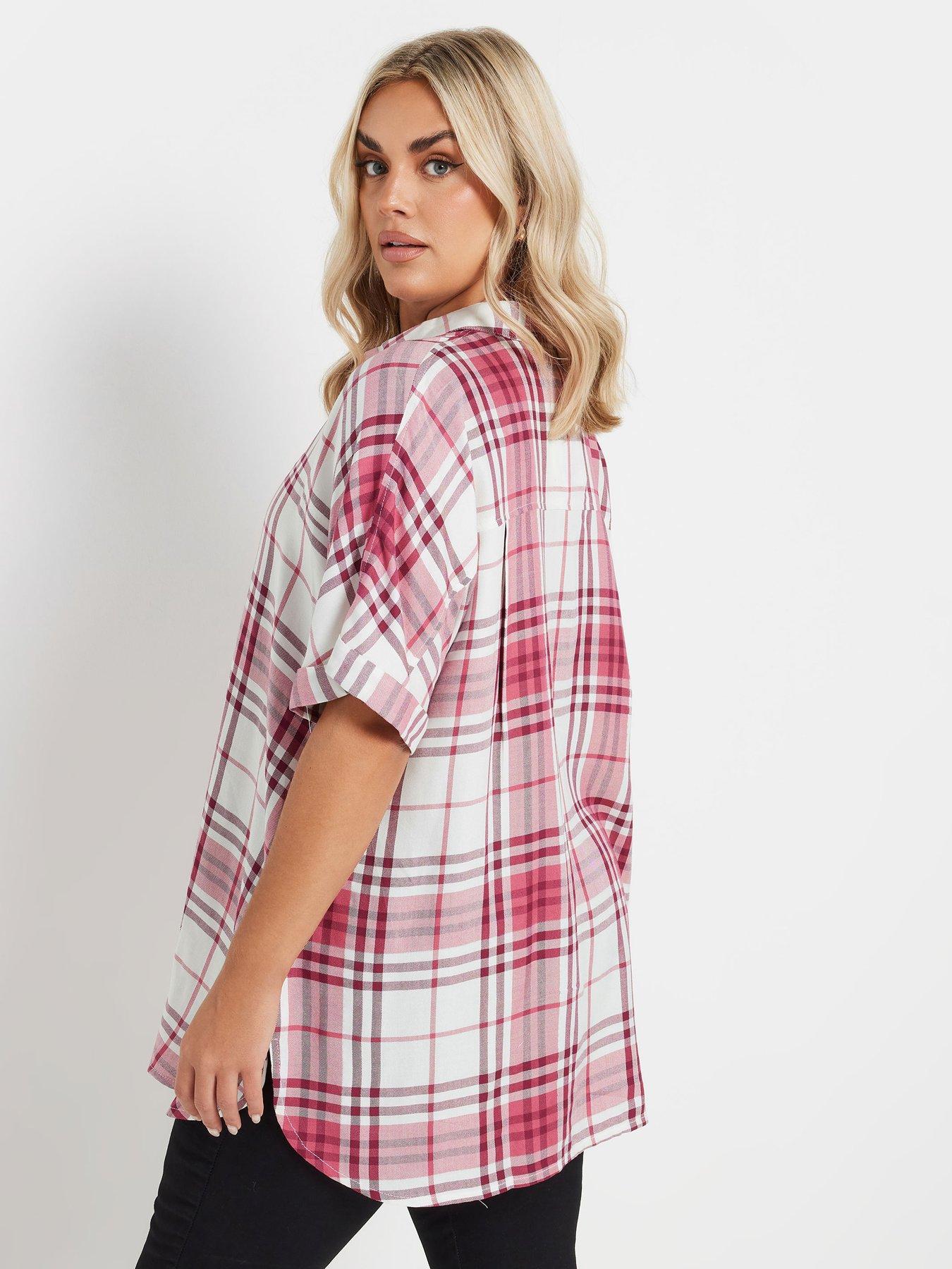 Image 2 of 5 of Yours Curve Check Shirt - Red