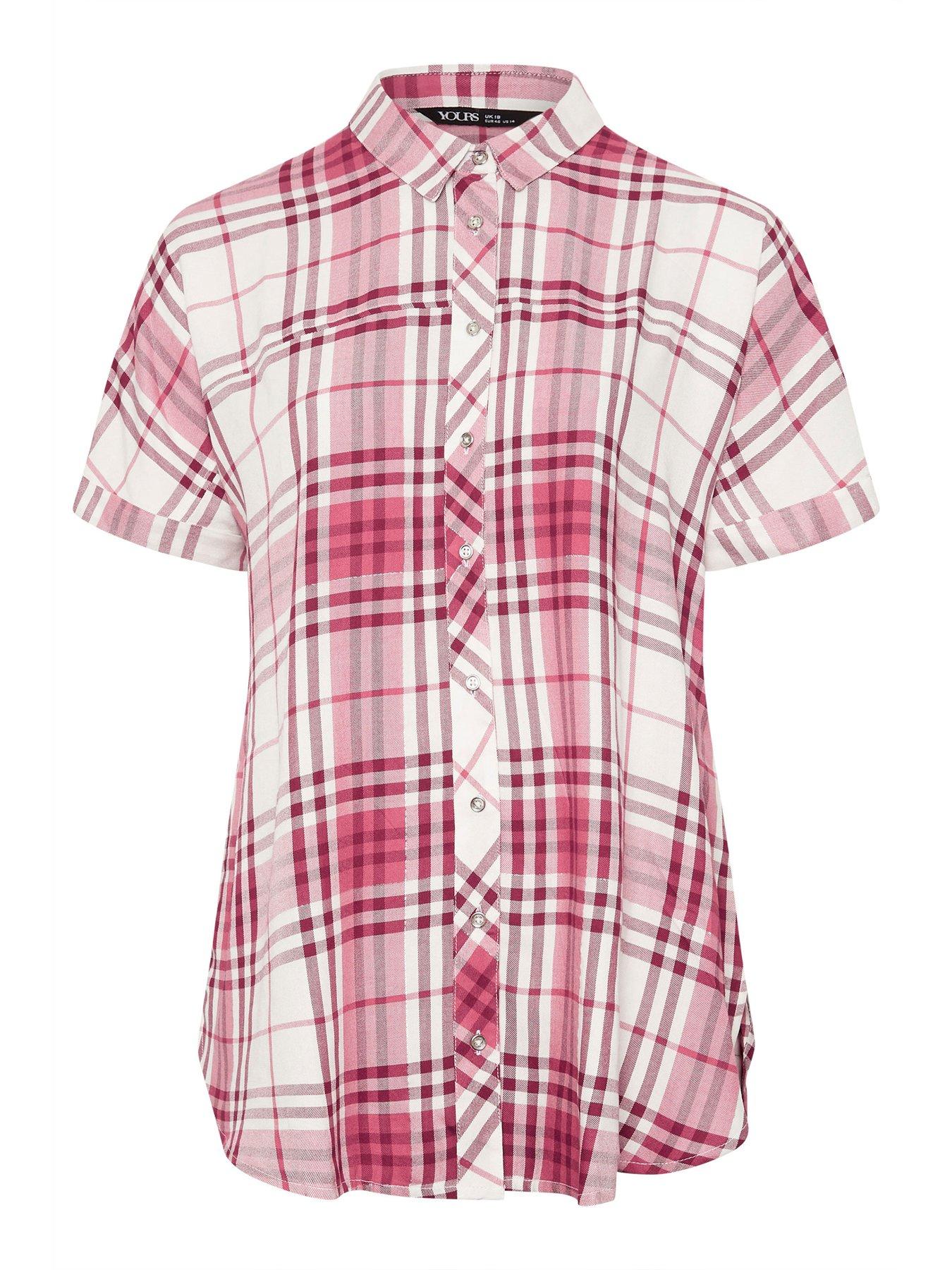 Image 5 of 5 of Yours Curve Check Shirt - Red