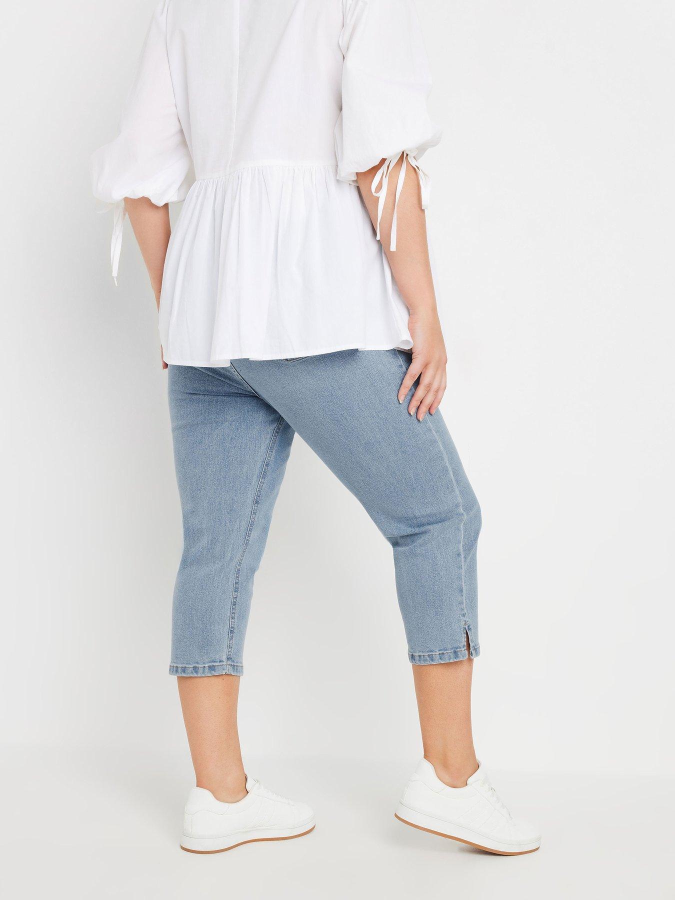 Image 2 of 4 of Yours Curve Ava Capri Trousers - Blue