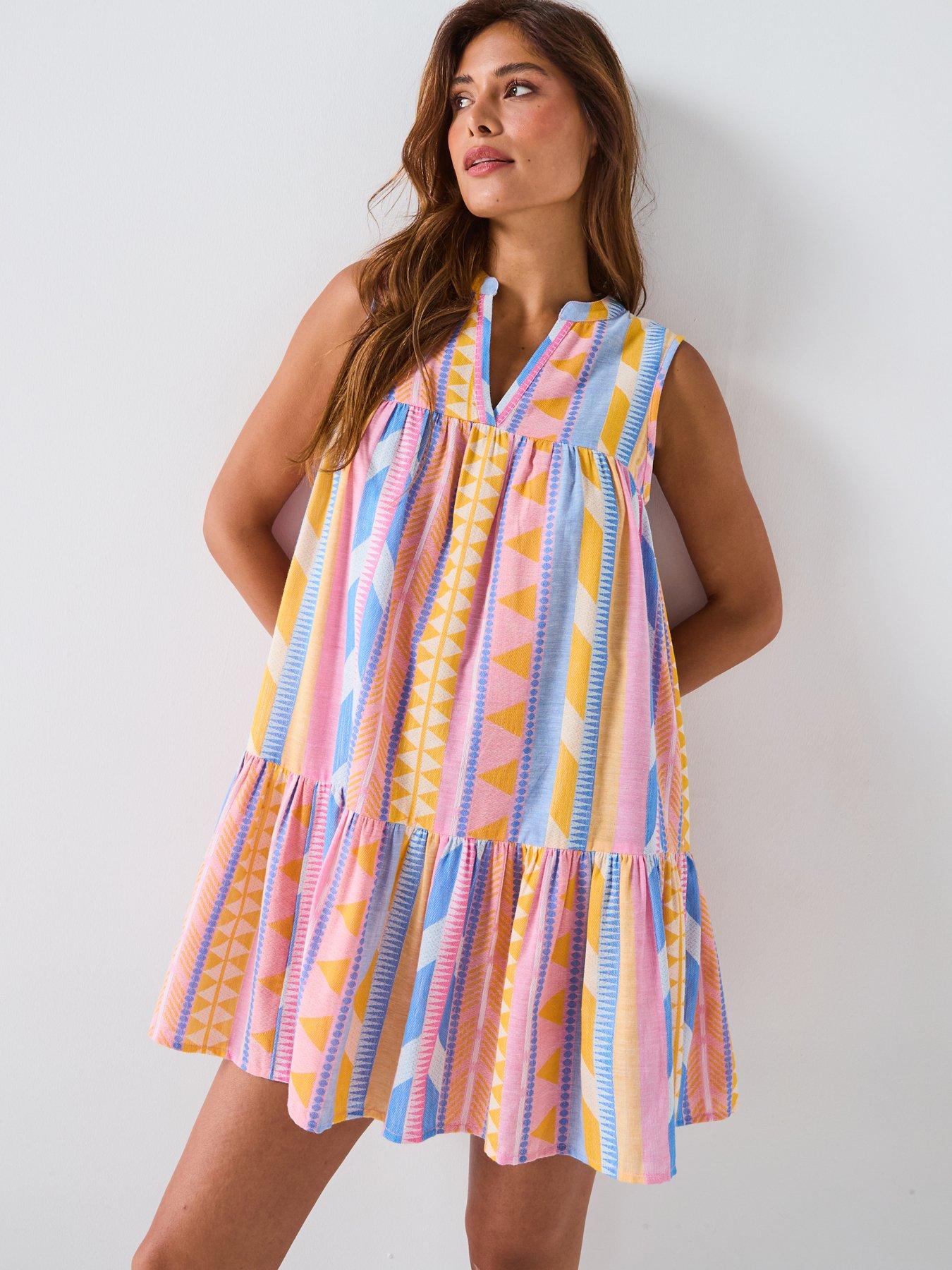Image 5 of 6 of V by Very Aztec Mini Beach Dress - Multi
