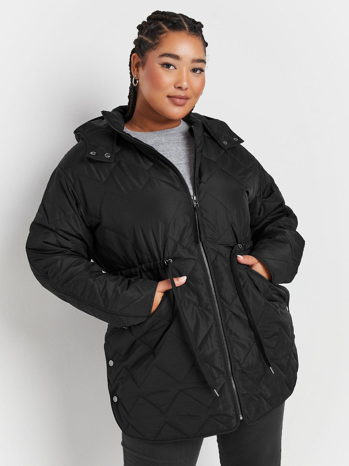 undefined Curve Zig Zag Quilted Midi Jacket