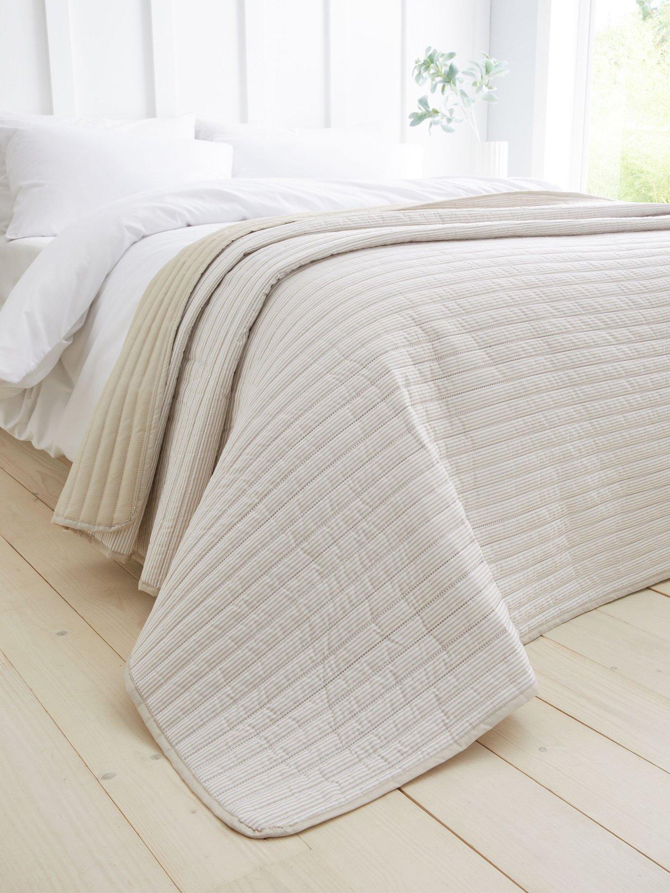 Image 1 of 5 of Catherine Lansfield Stripe Bedspread Throw