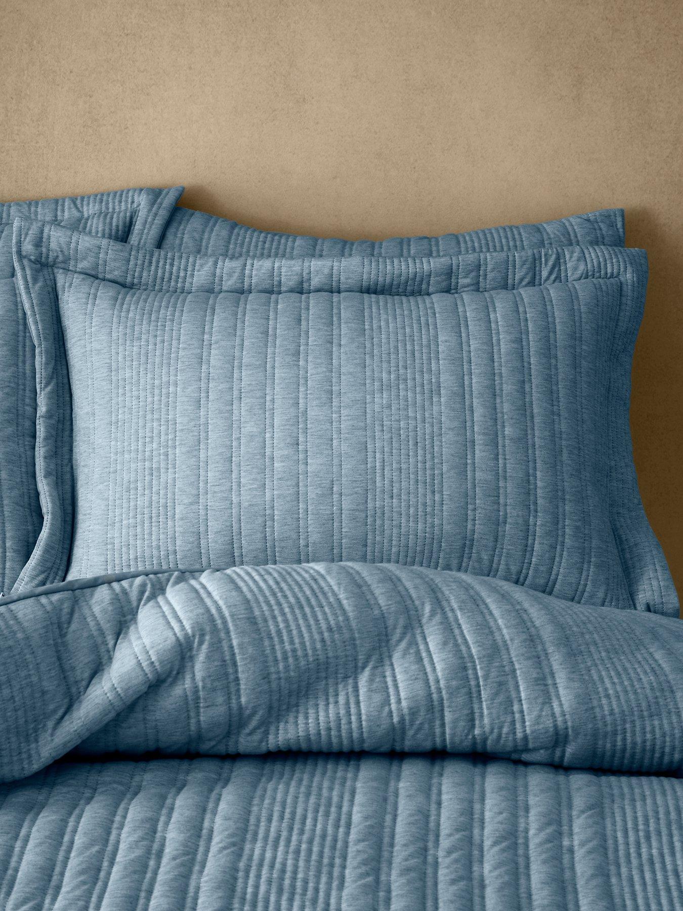 Pineapple Elephant Tamba Jersey Stripe Oxford Pillowcase Pair - Blue