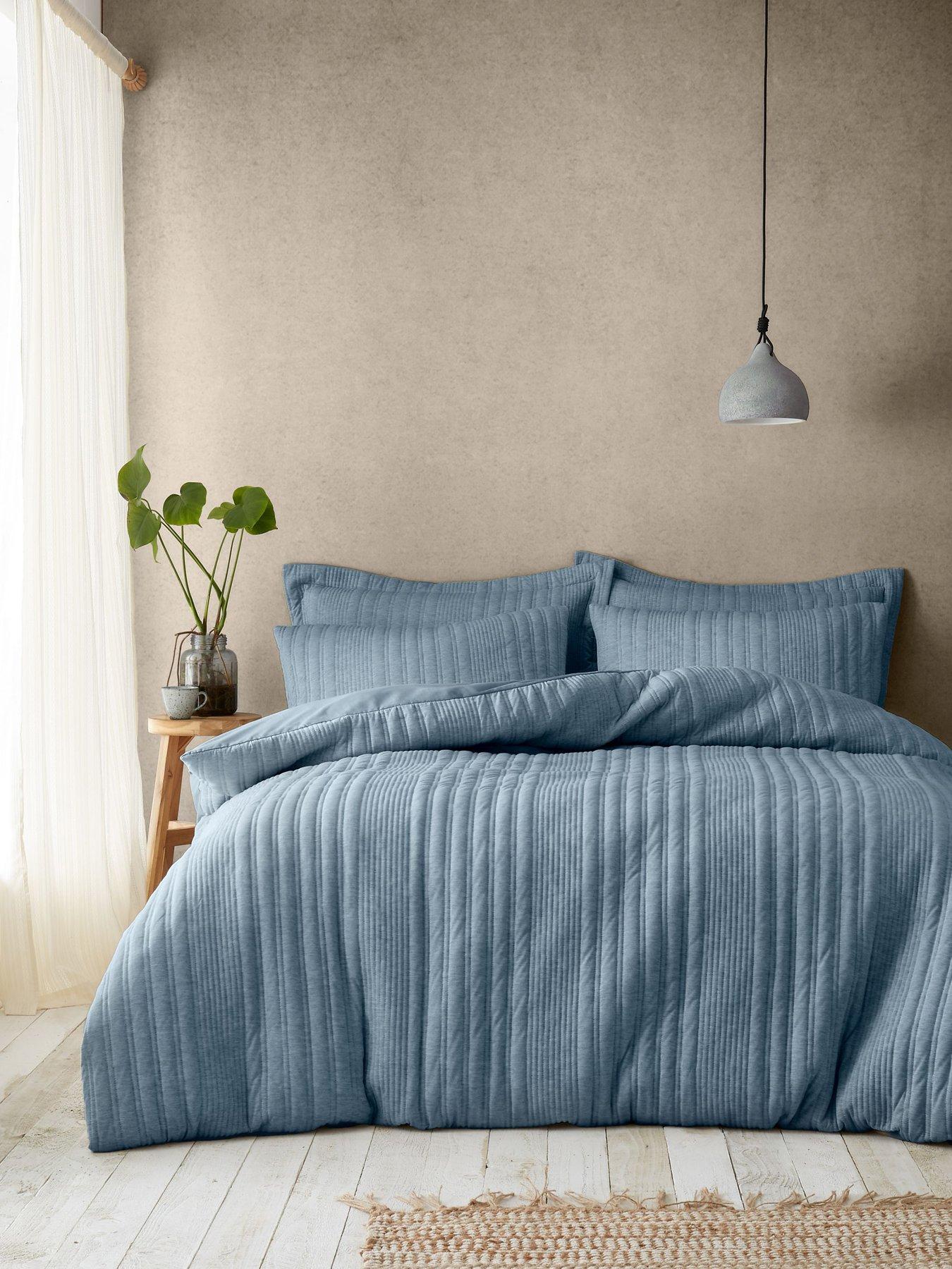 Pineapple Elephant Tamba Jersey Stripe Duvet Cover Set - Blue