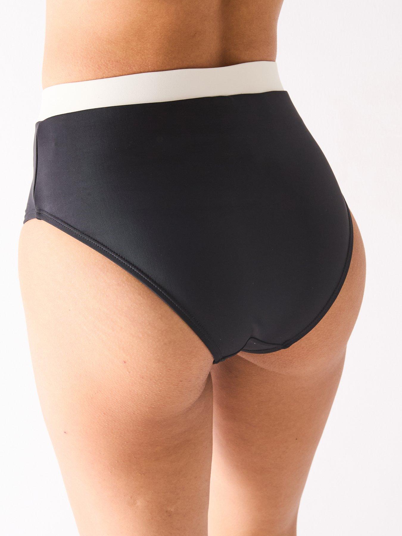 Image 2 of 5 of V by Very Mono Contrast Halter Bikini Bottoms
