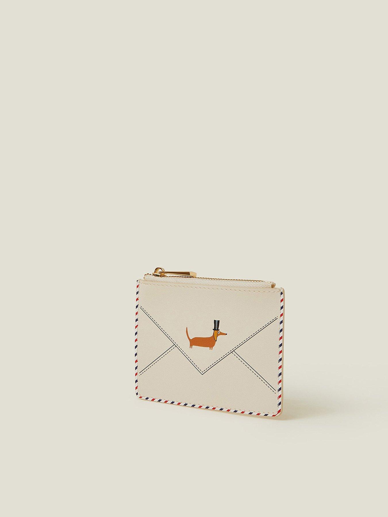 Image 2 of 3 of Accessorize London Postcard Cardholder - Cream