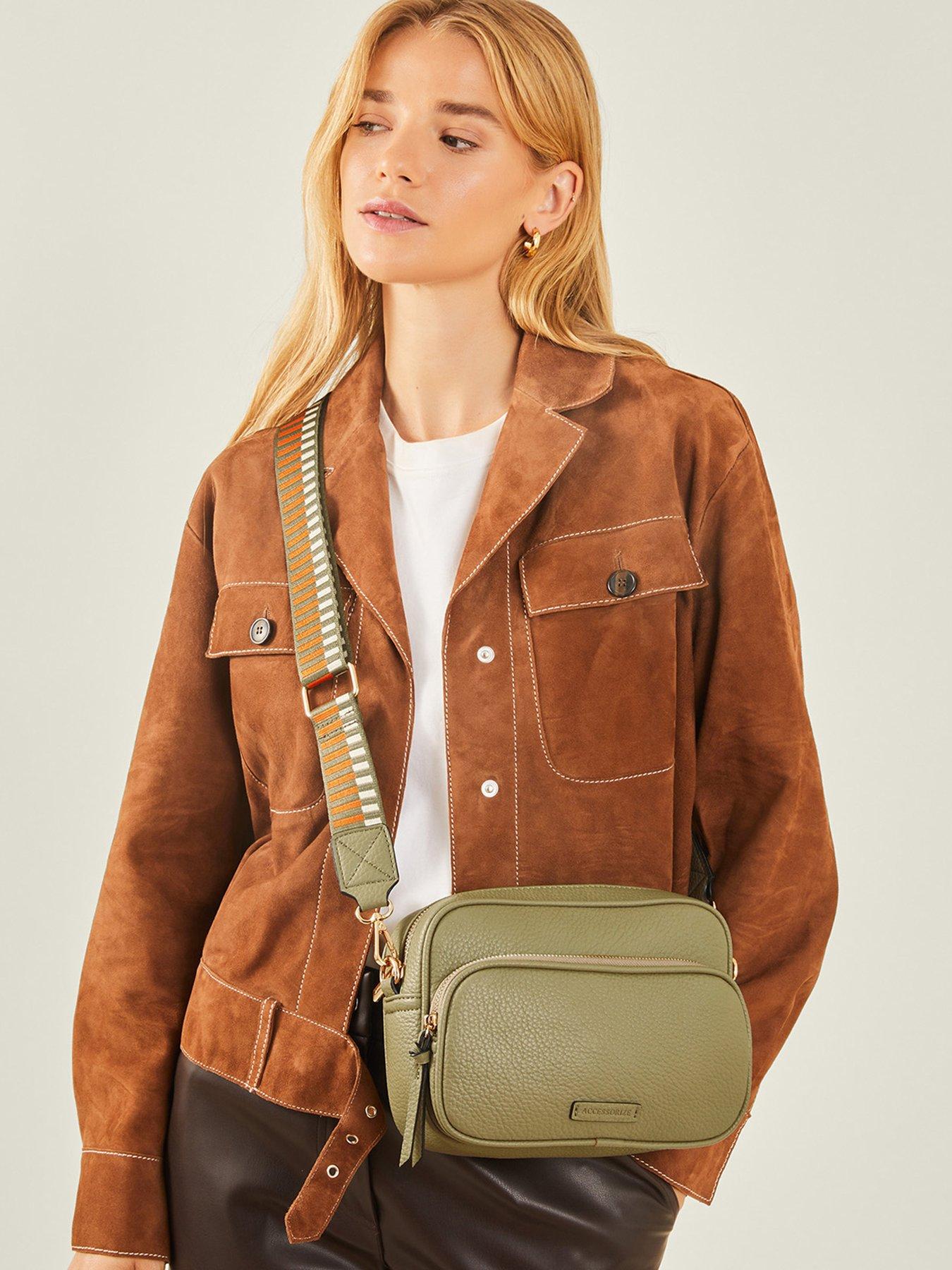 Accessorize Dina Double Zip Camera Bag - Khaki | Very