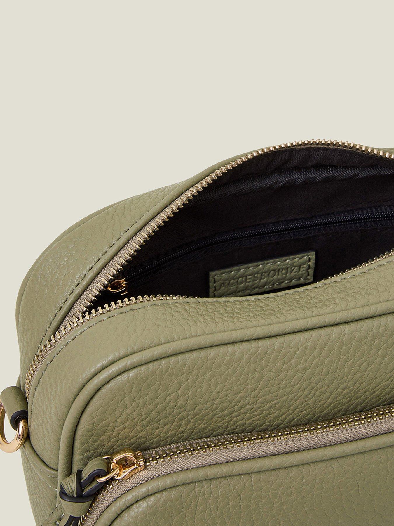 Accessorize Dina Double Zip Camera Bag - Khaki | Very
