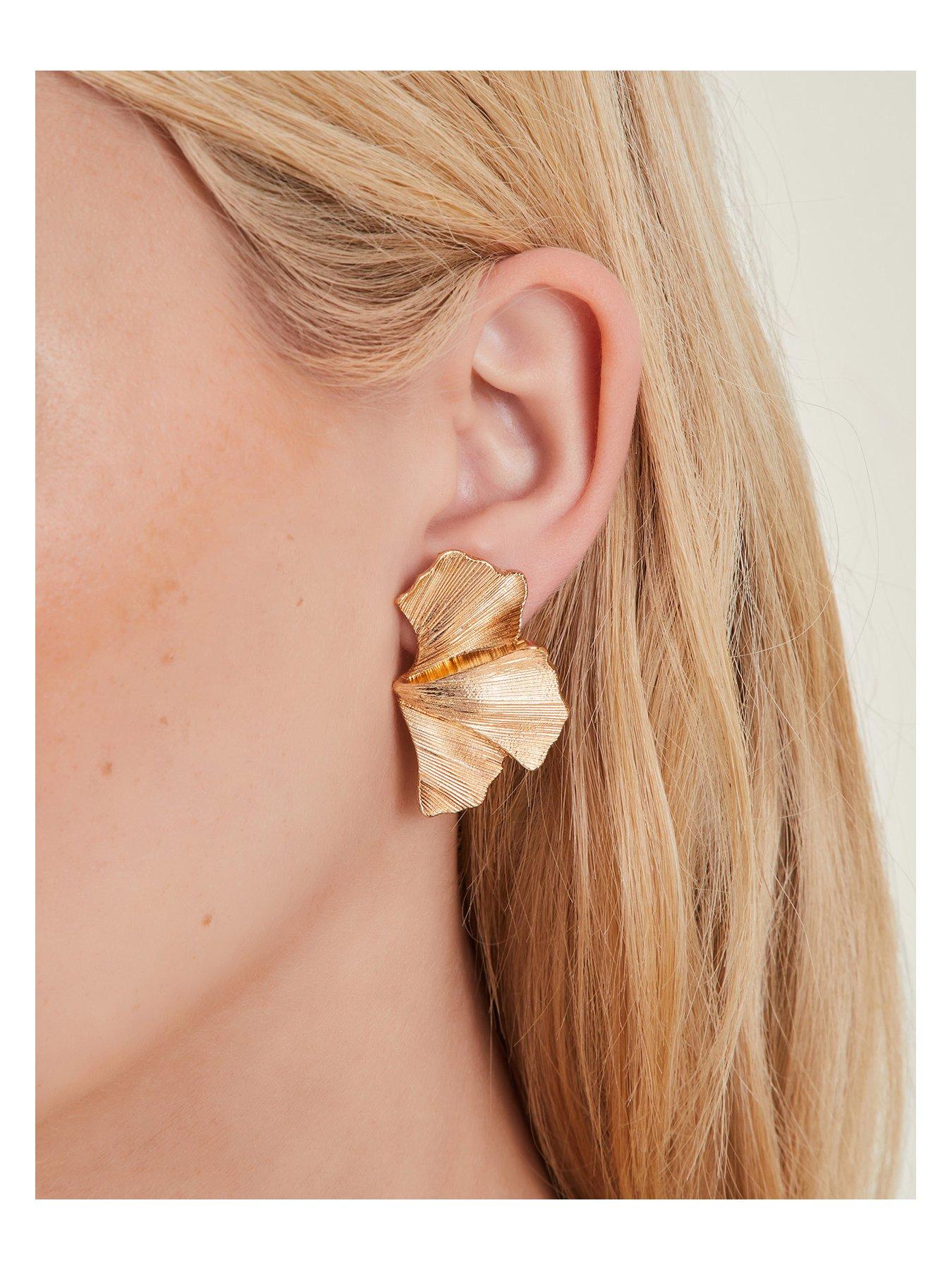 Image 2 of 3 of Accessorize Statement Petal Stud Earrings
