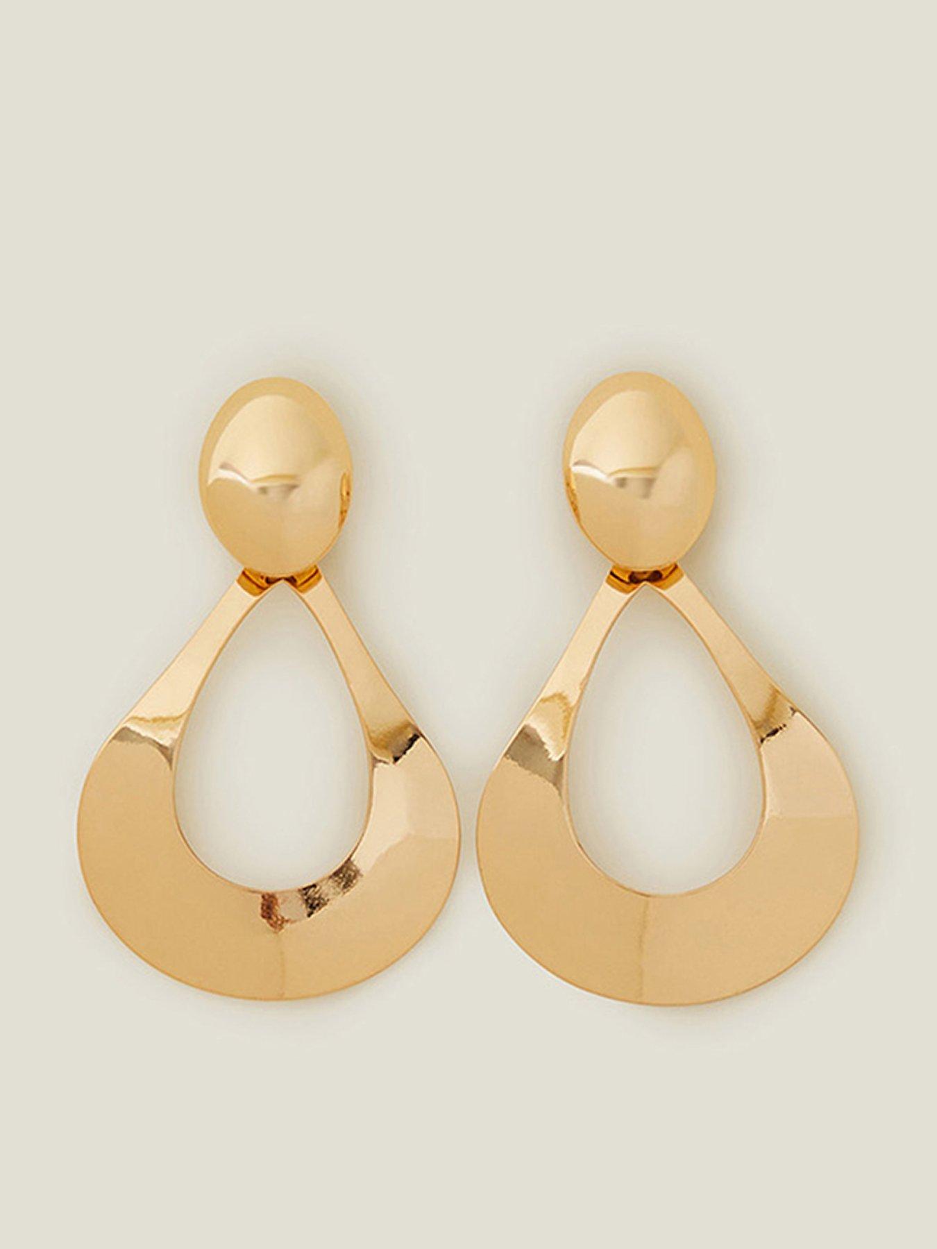 Product photograph of Accessorize Large Cut Out Teardrop Earrings from very.co.uk