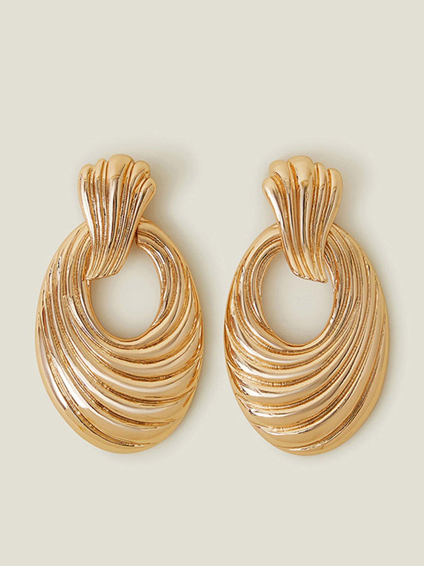 Product photograph of Accessorize Swirly Door Knocker Earrings from very.co.uk