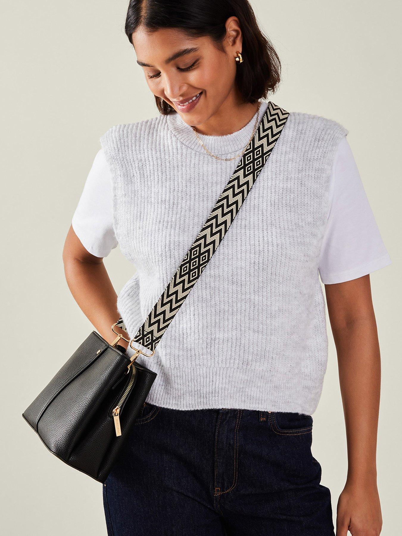 Image 2 of 5 of Accessorize Webbing Strap Cross Body Bag - Black