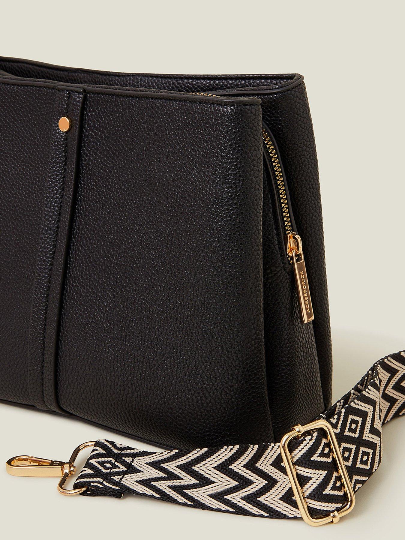Image 4 of 5 of Accessorize Webbing Strap Cross Body Bag - Black
