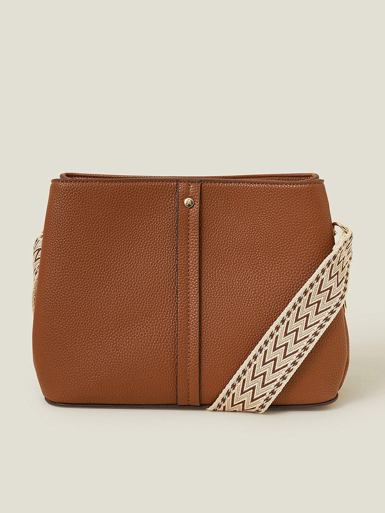 Accessorize Webbing Strap Cross Body Bag Tan Very
