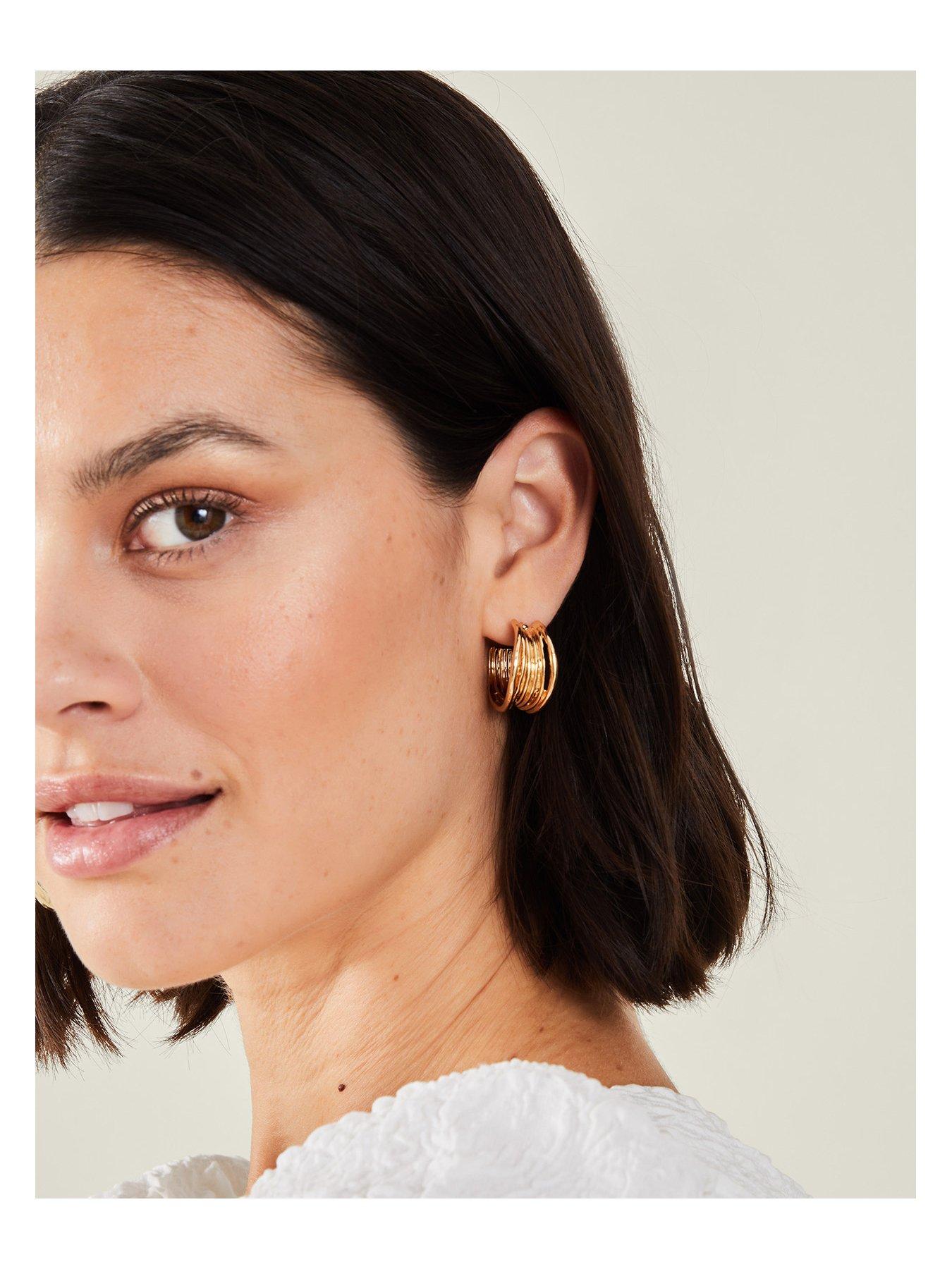 Image 2 of 3 of Accessorize Wavy Chunky Hoop Earrings