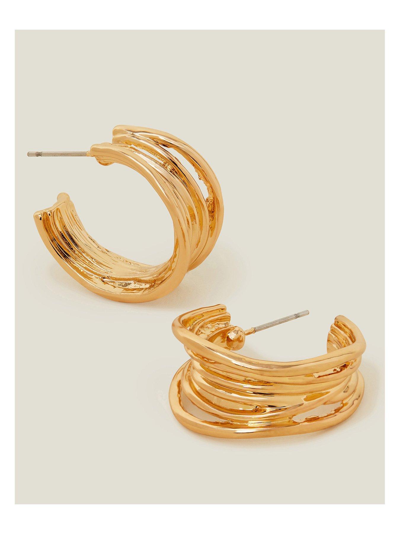 Image 3 of 3 of Accessorize Wavy Chunky Hoop Earrings
