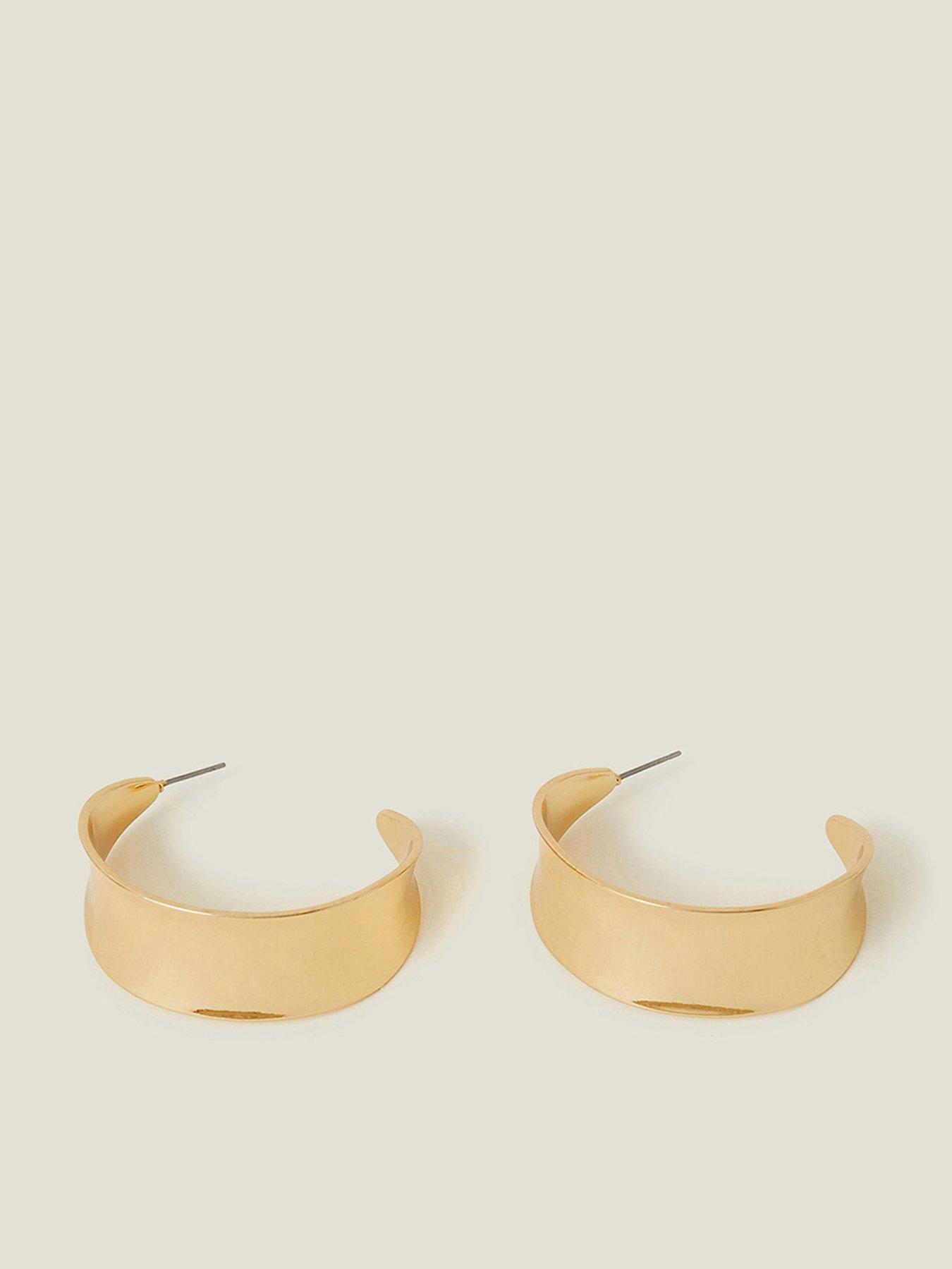 Product photograph of Accessorize Wide Hoop Earrings from very.co.uk