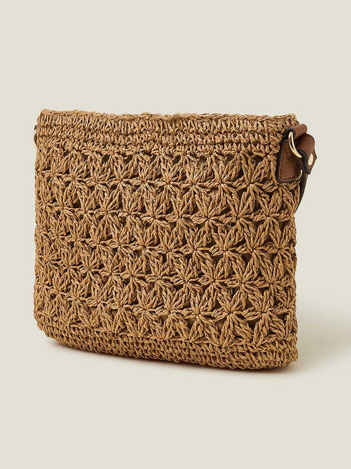 Accessorize Classic Raffia Cross Body Bag - Natural | Very