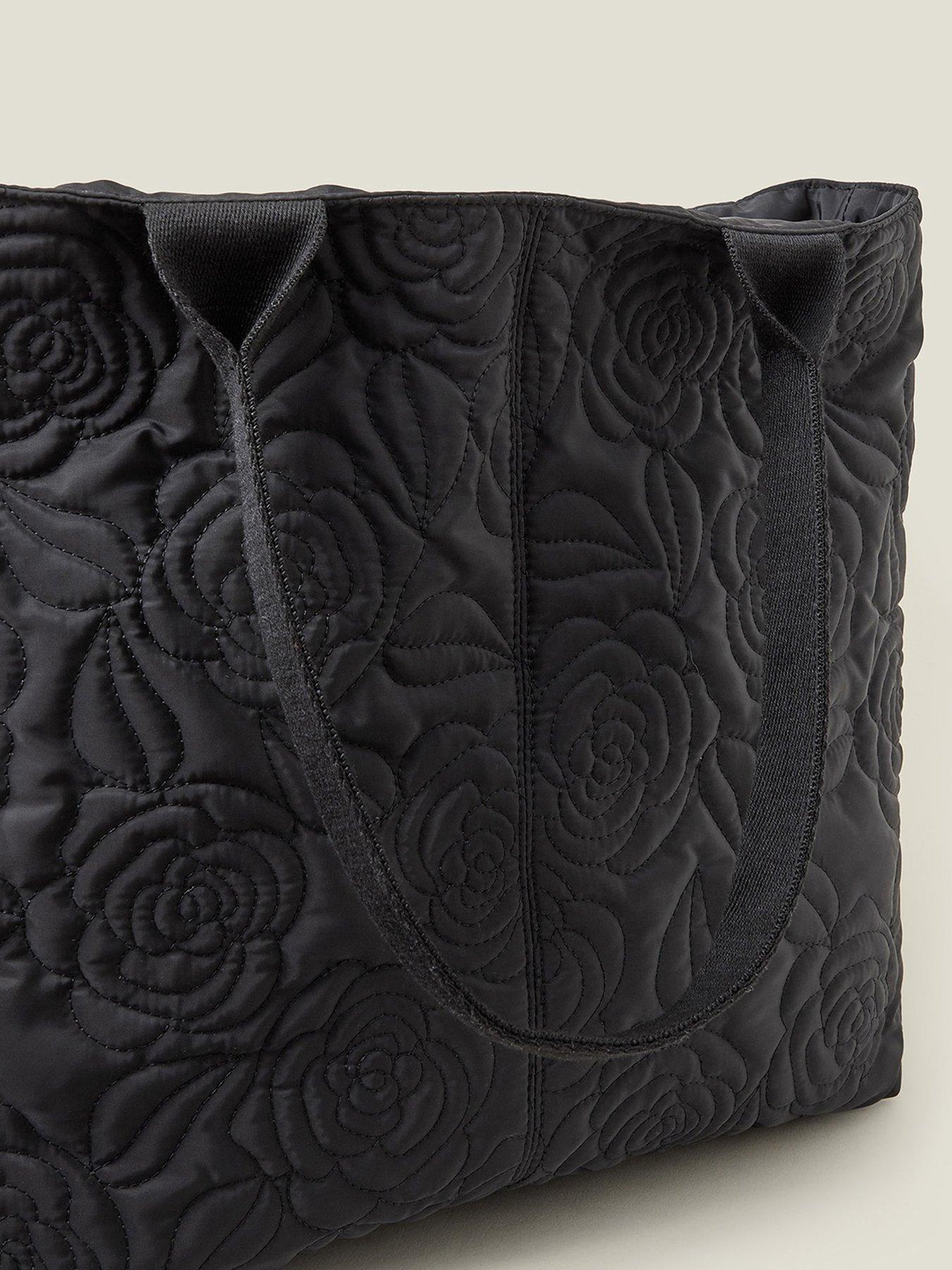 Image 3 of 4 of Accessorize Nylon Quilted Tote Bag - Black