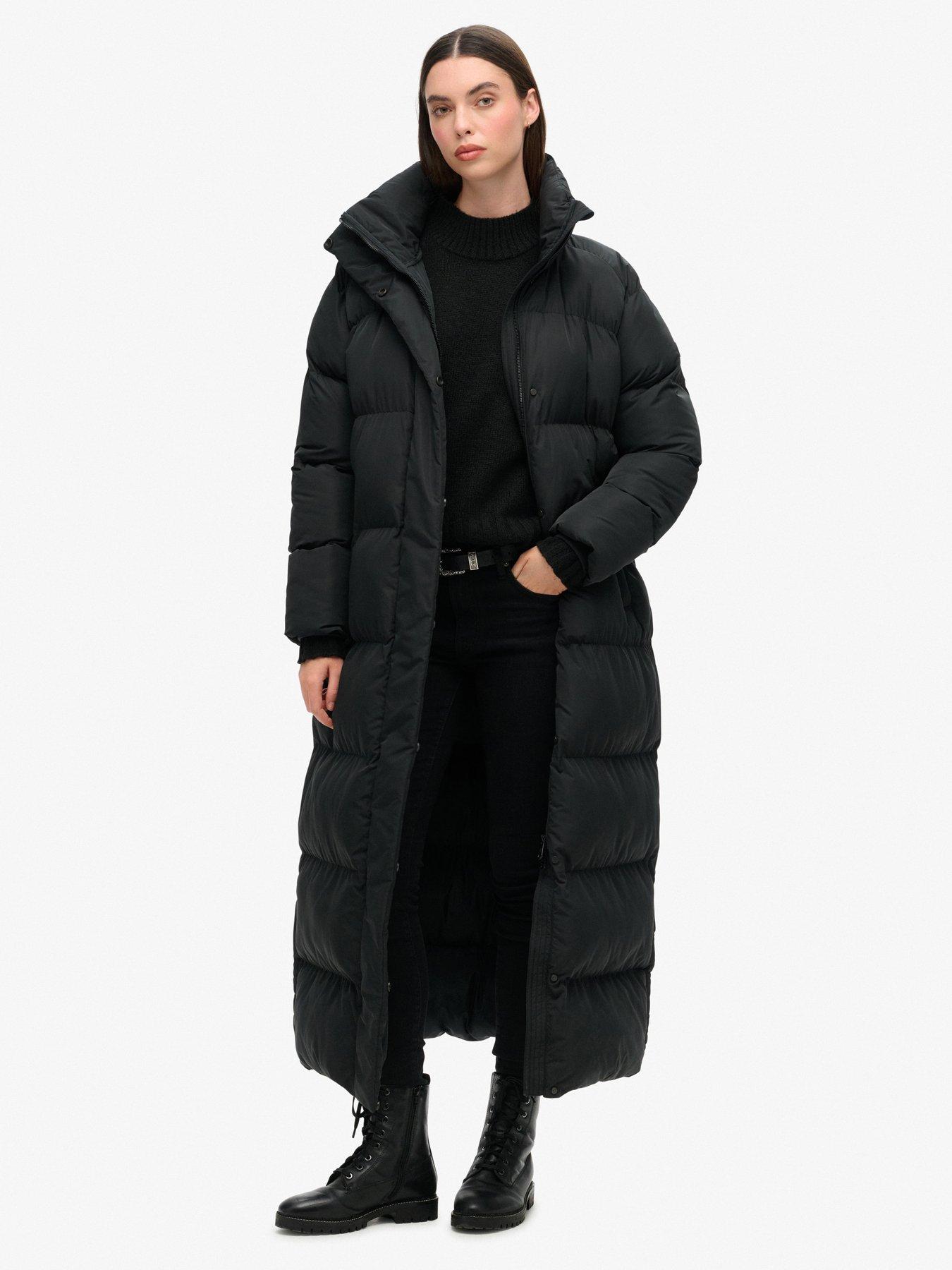 undefined Maxi Longline Puffer Coat  - Black