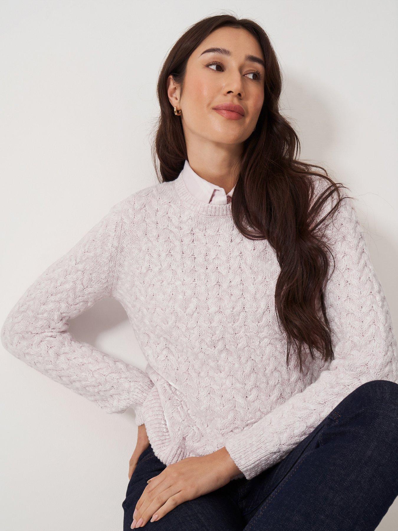 undefined Twisted Yarn Cable Knit Jumper - Pink
