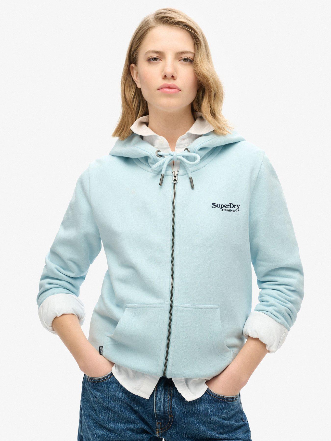 undefined Essential Logo Zip Hoodie - Blue