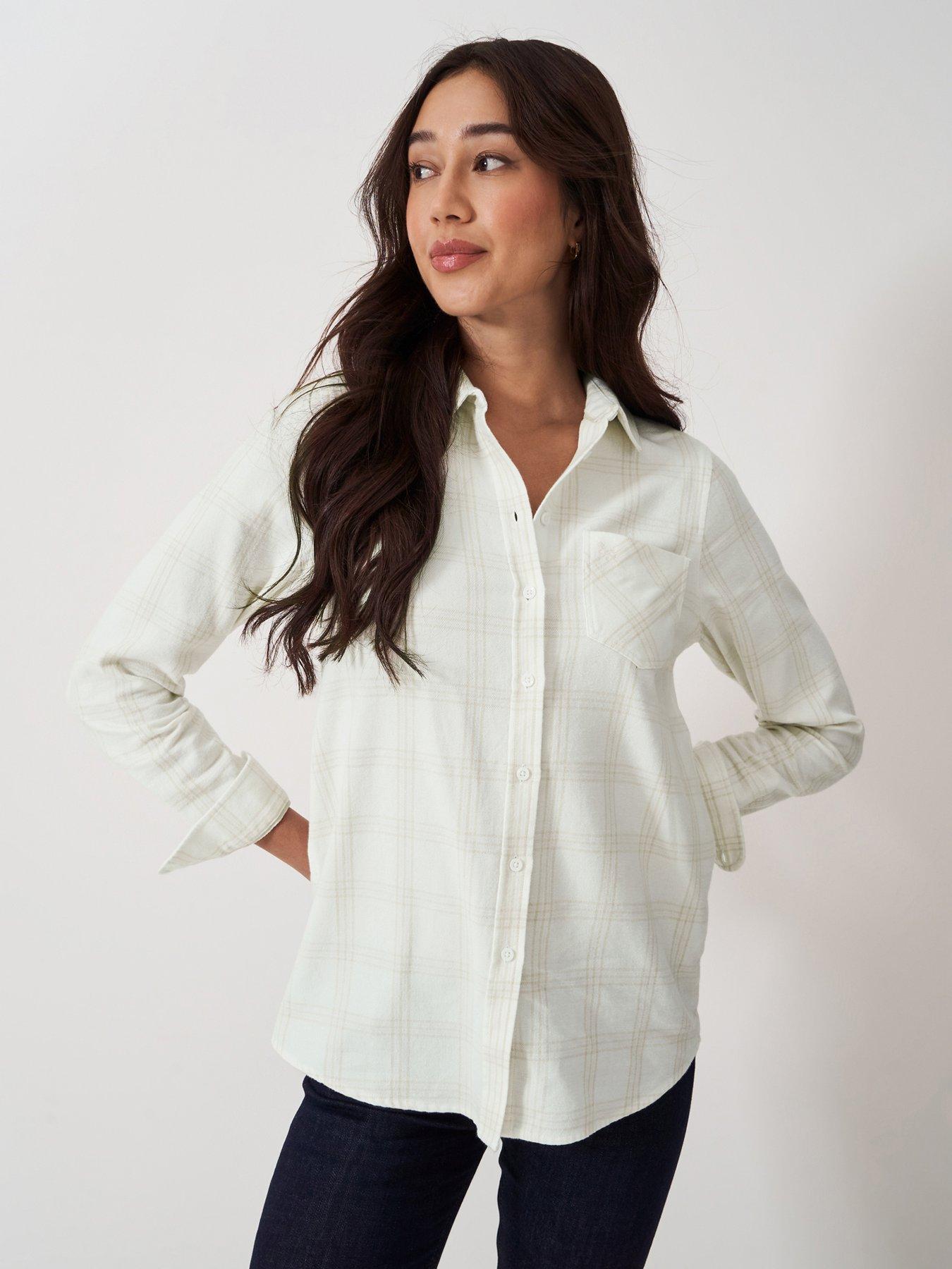 undefined Brushed Flannel Check Shirt - Beige