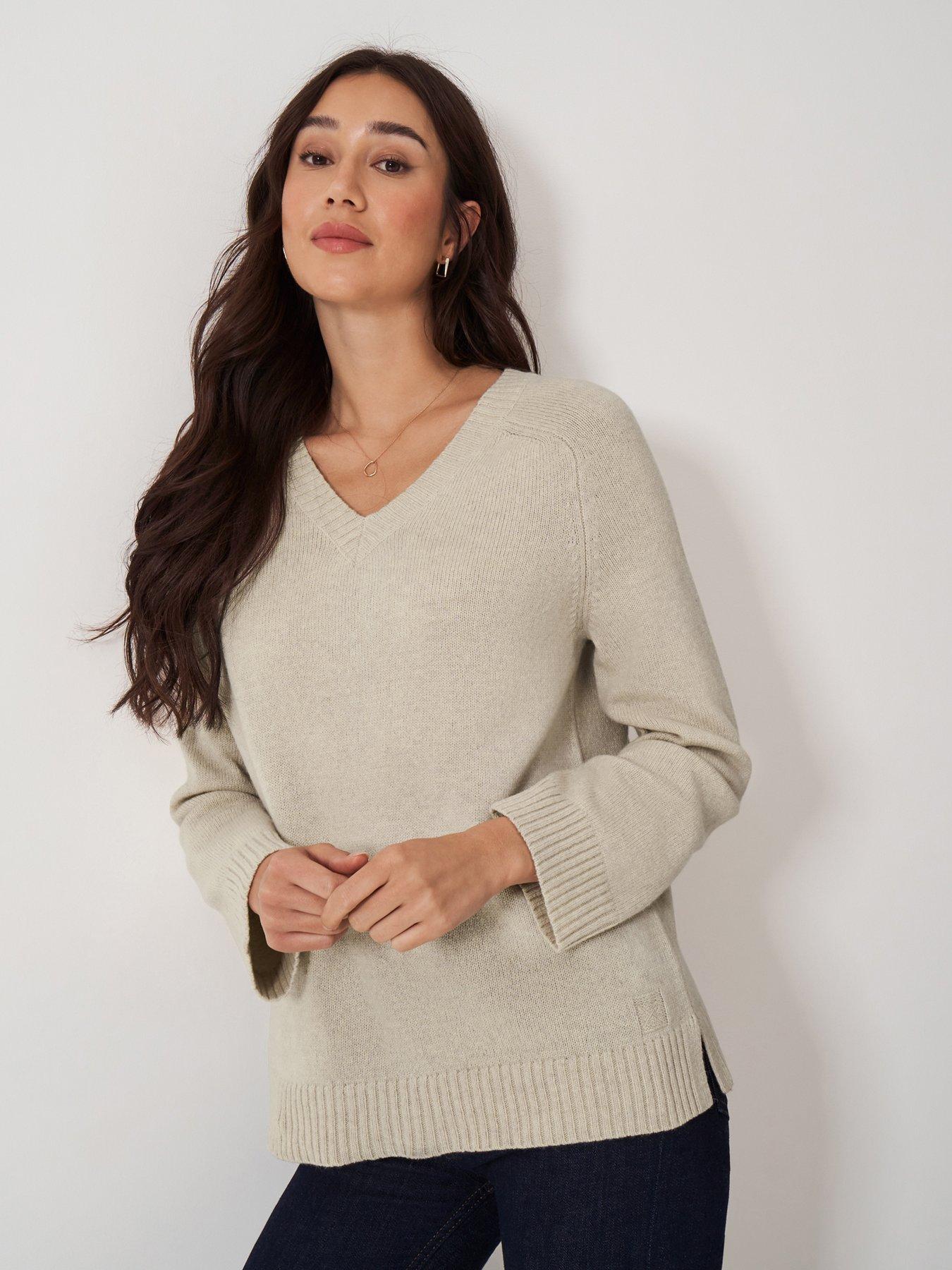 undefined Harmony V Neck Jumper - Beige