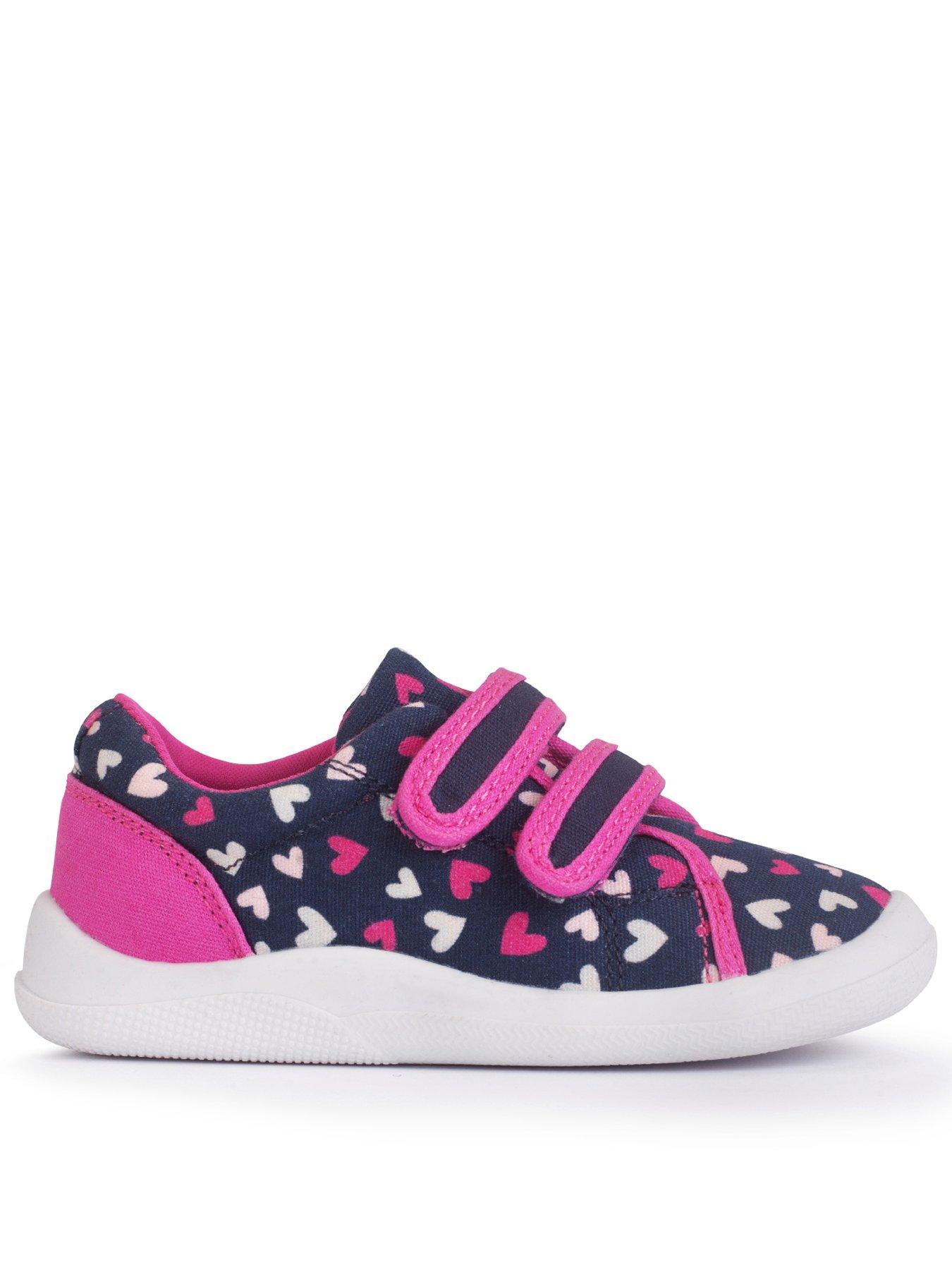 undefined Wriggles - Double Bar Navy/pink Hearts