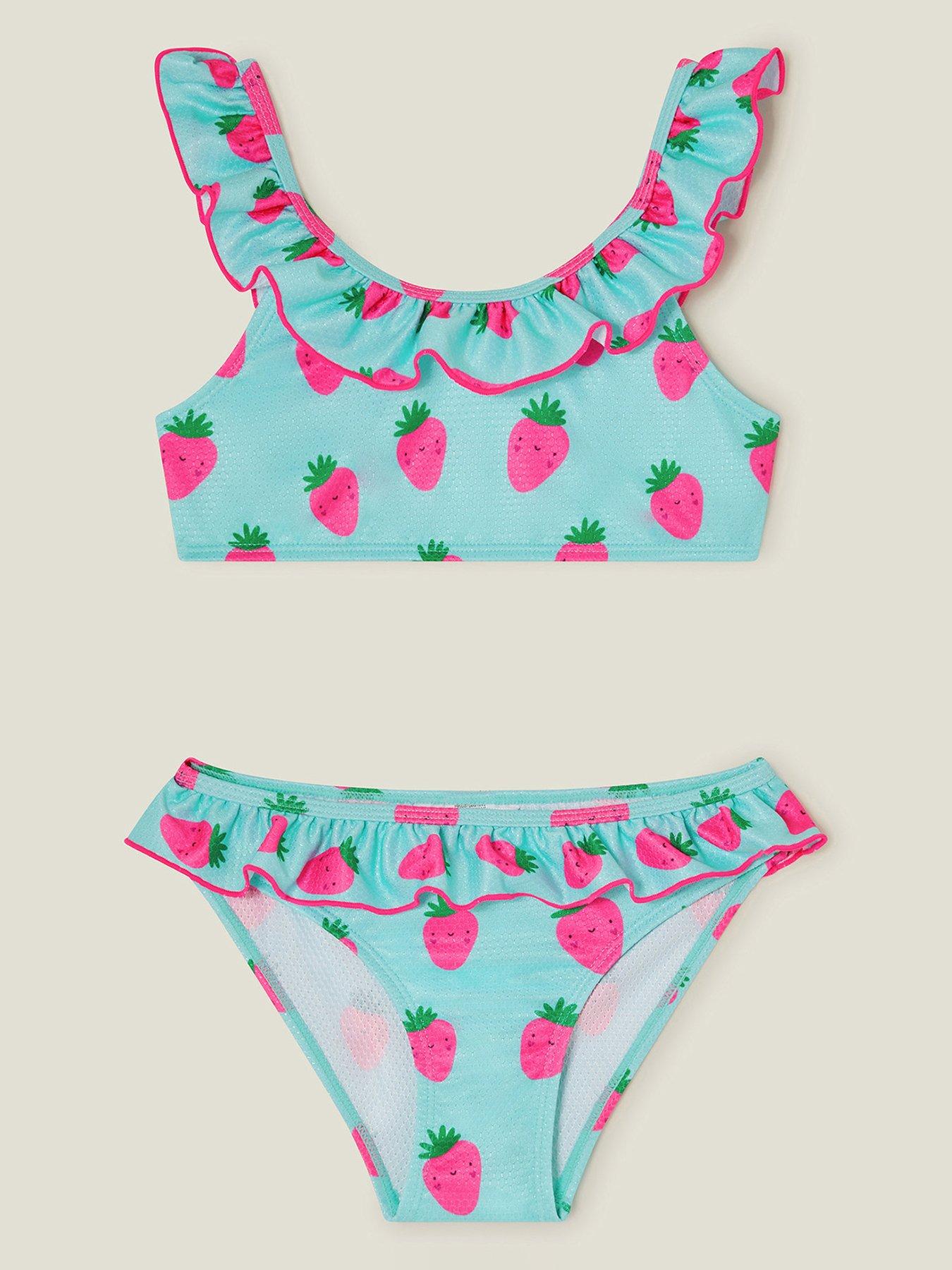 undefined Girls Strawberry Bikini - Light Blue