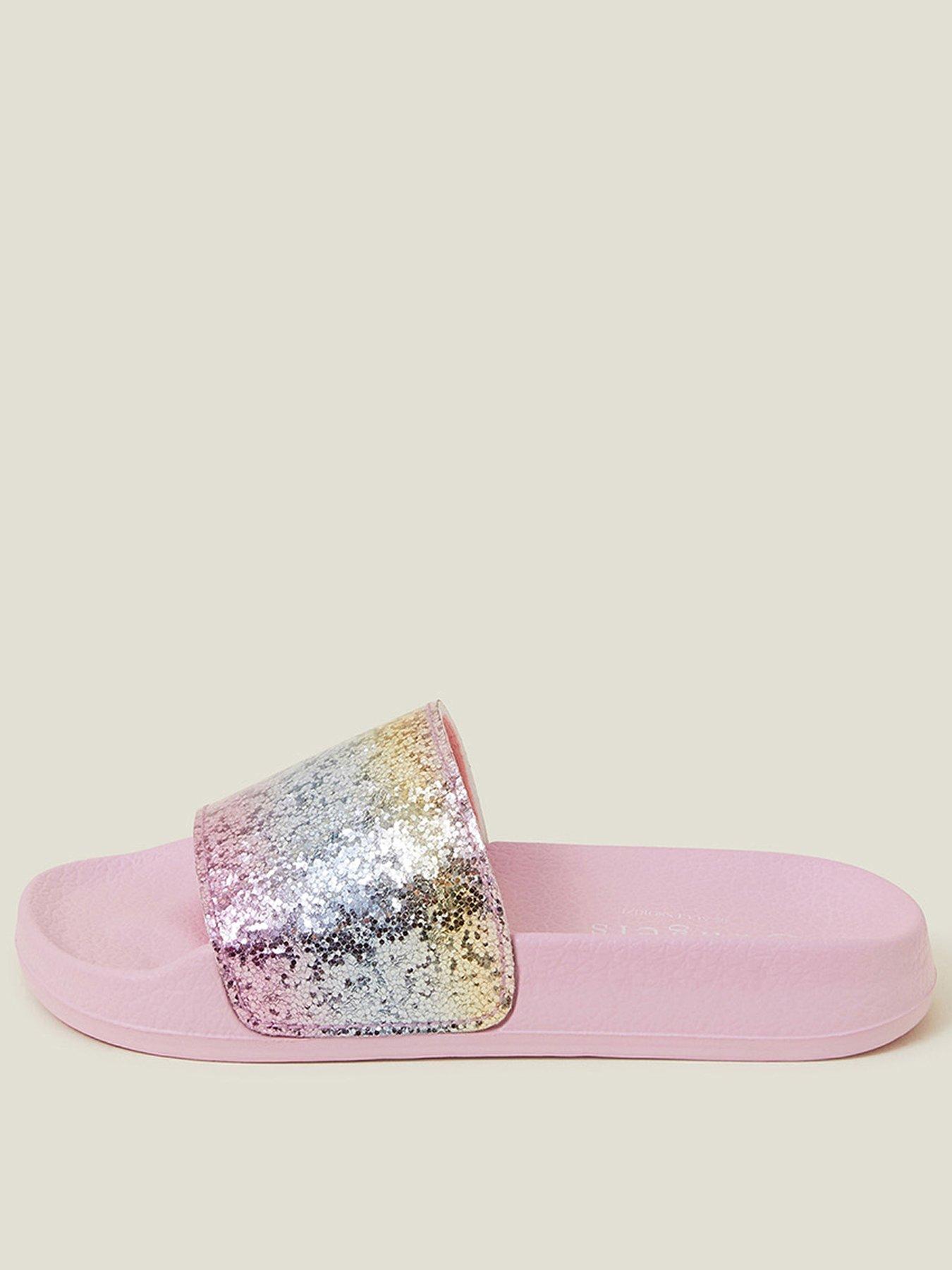 undefined Girls Glitter Ombre Sliders - Pink