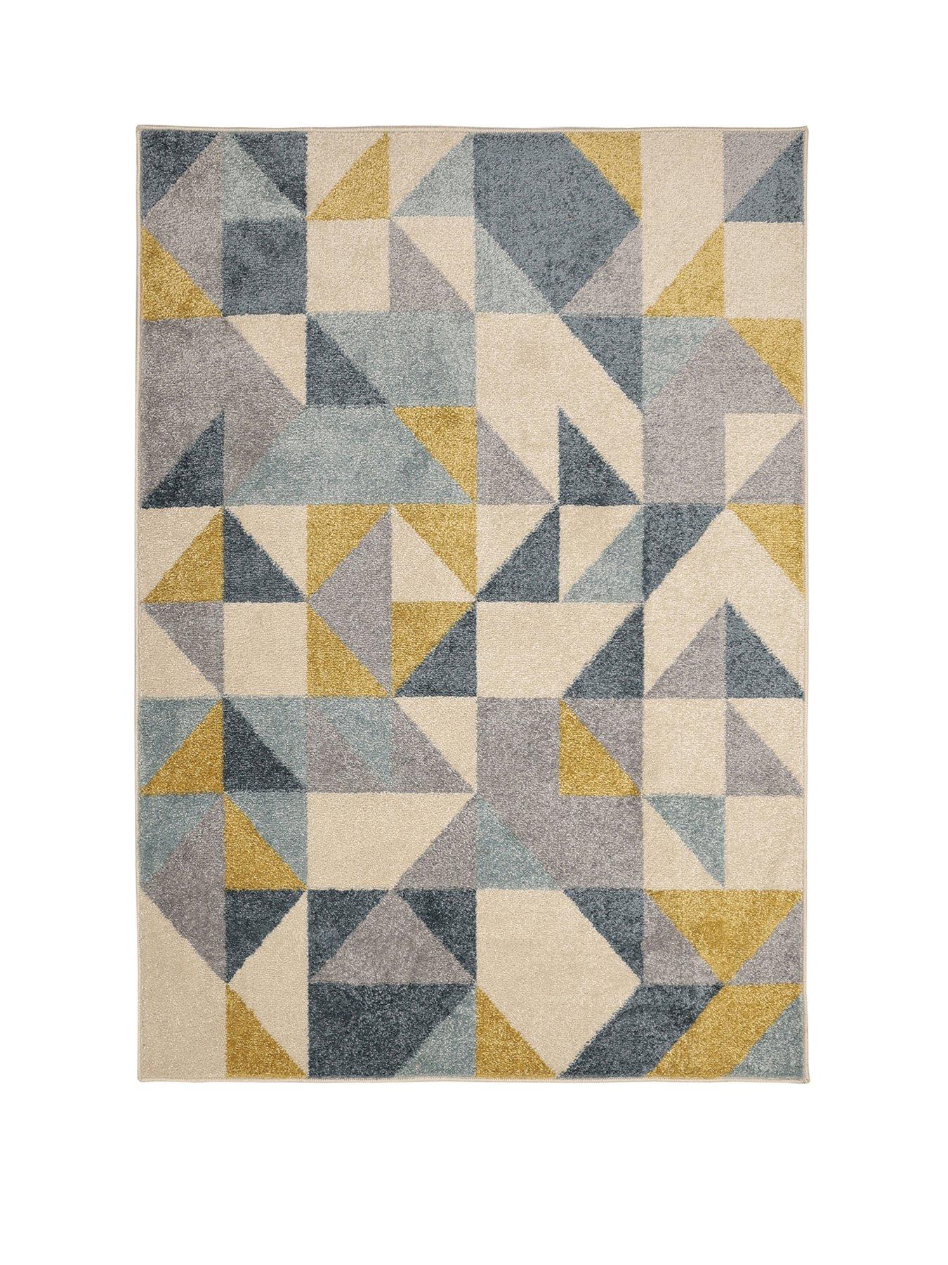 Image 2 of 4 of The Very Collection Juno Multi Geo Gold and Blue Rug