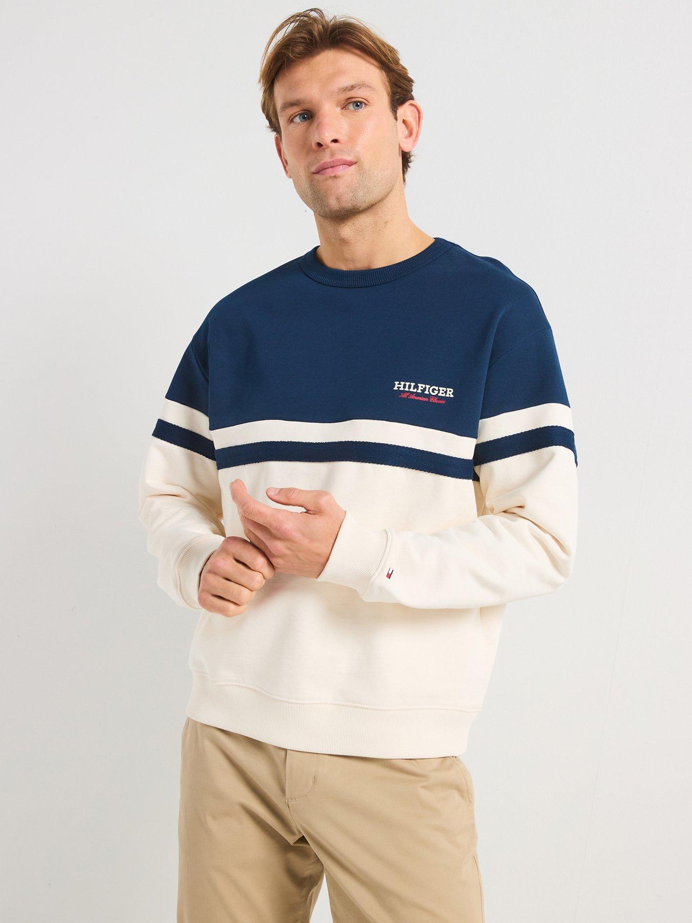 undefined Monotype Colourblock Crew Sweat - Dark Blue