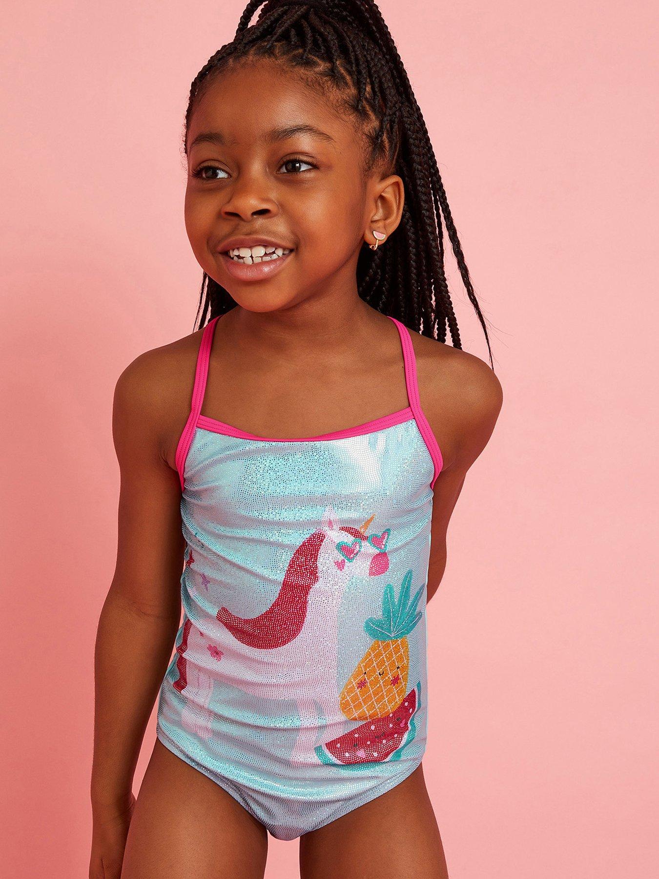 undefined Girls Unicorn Swimsuit - Multi