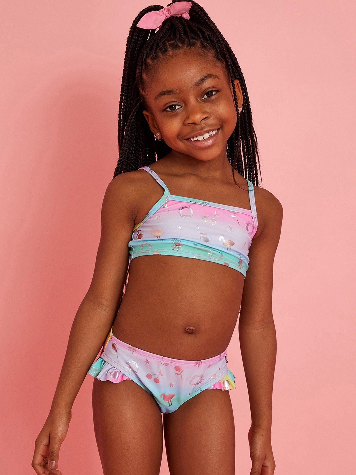 undefined Girls Ombre Foil Print Bikini - Multi