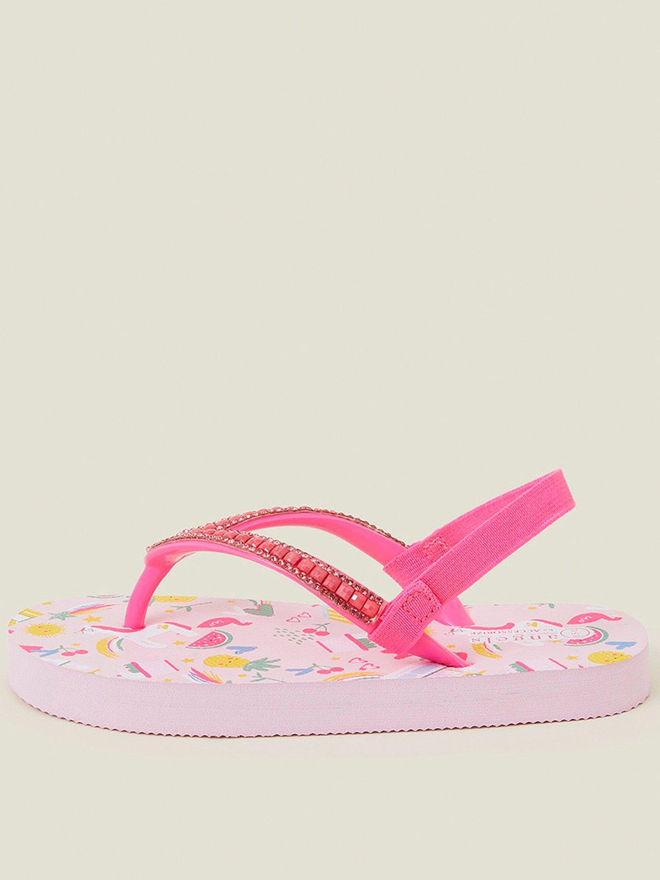 undefined Girls Sunbeam Print Flip Flops - Pink