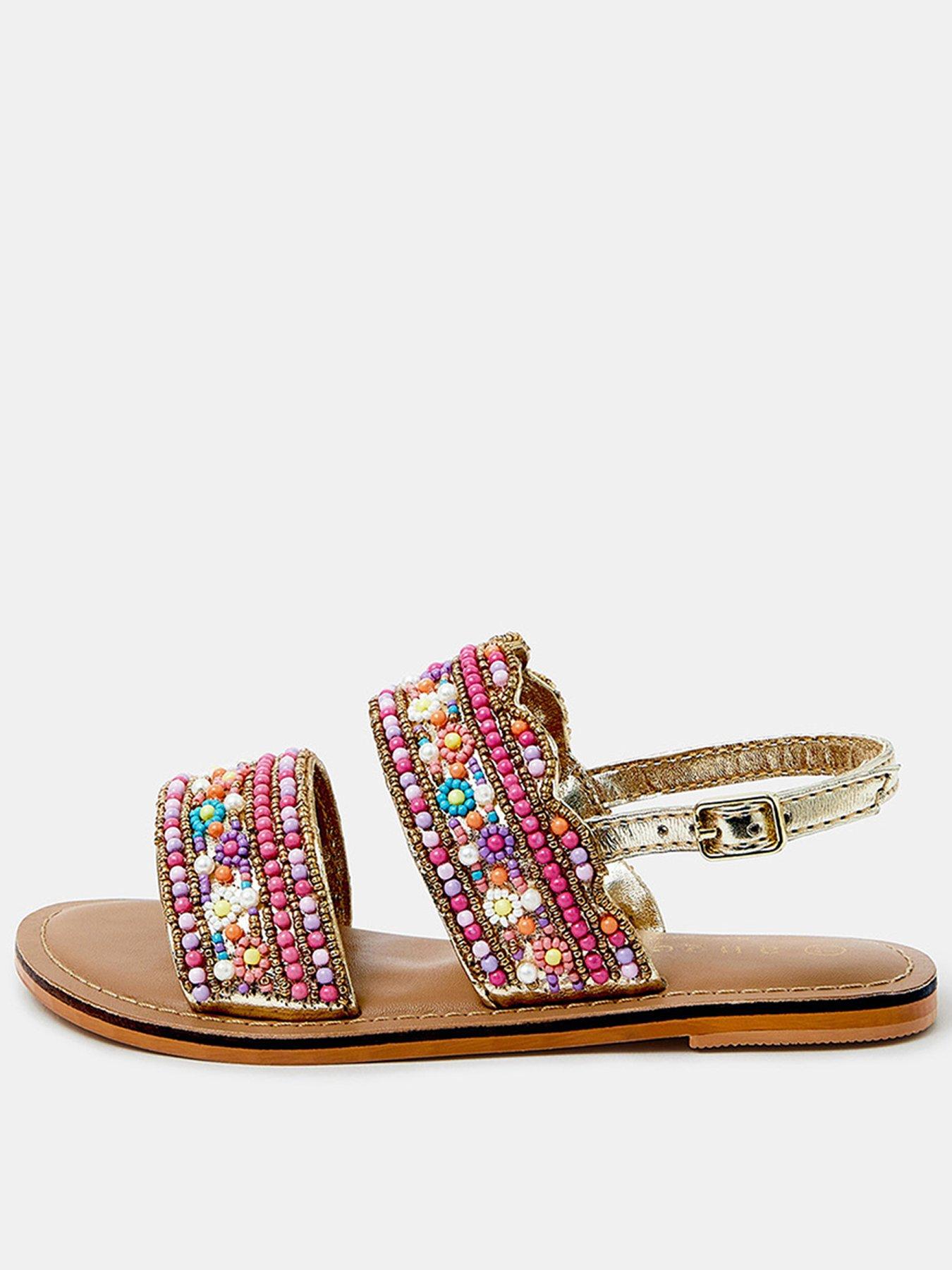 undefined Girls Flower Embellished Sandals - Multi