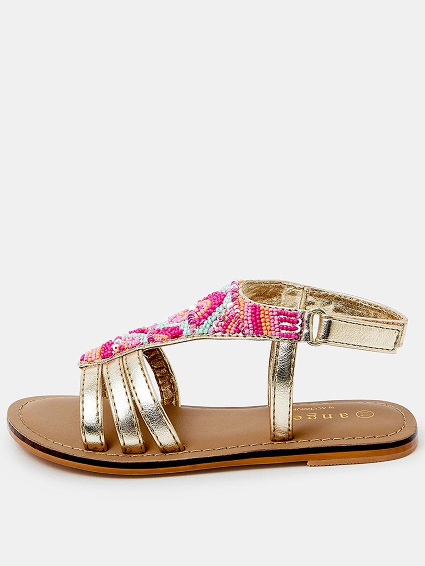 undefined Girls Palm Beaded Sandals - Multi